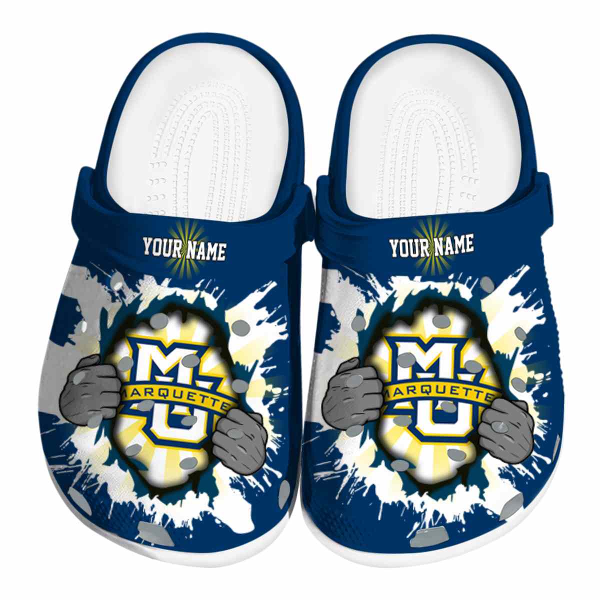 Marquette Golden Eagles 2025 NCAA Sport Crocs Clogs For Men Women and Kids - GNL1462981