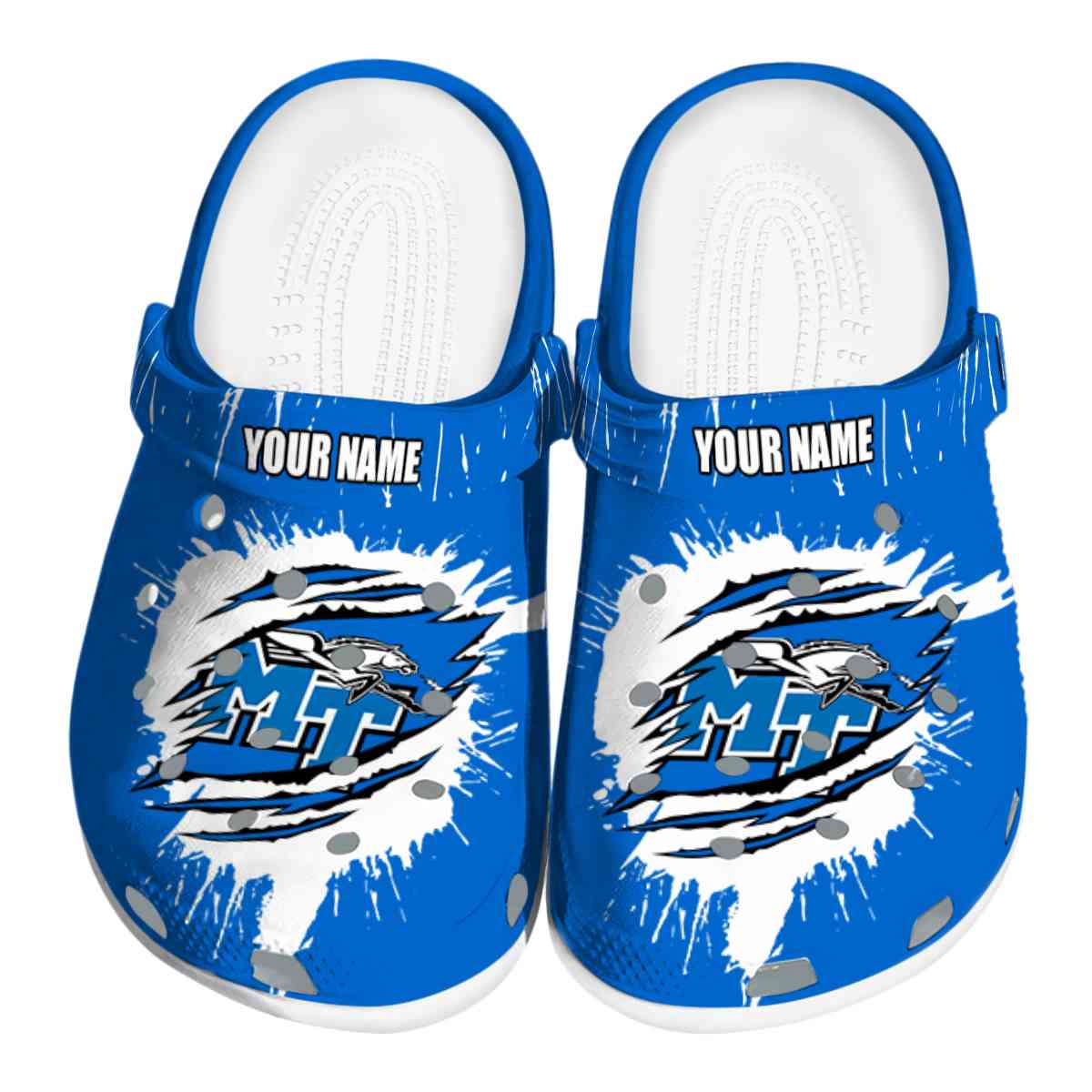 Middle Tennessee Blue Raiders 2025 NCAA Sport Crocs Clogs For Men Women and Kids - GNL1463249