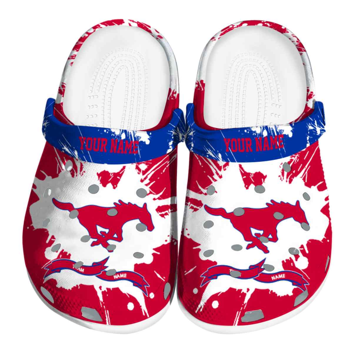 SMU Mustangs 2025 NCAA Sport Crocs Clogs For Men Women and Kids - GNL1464307
