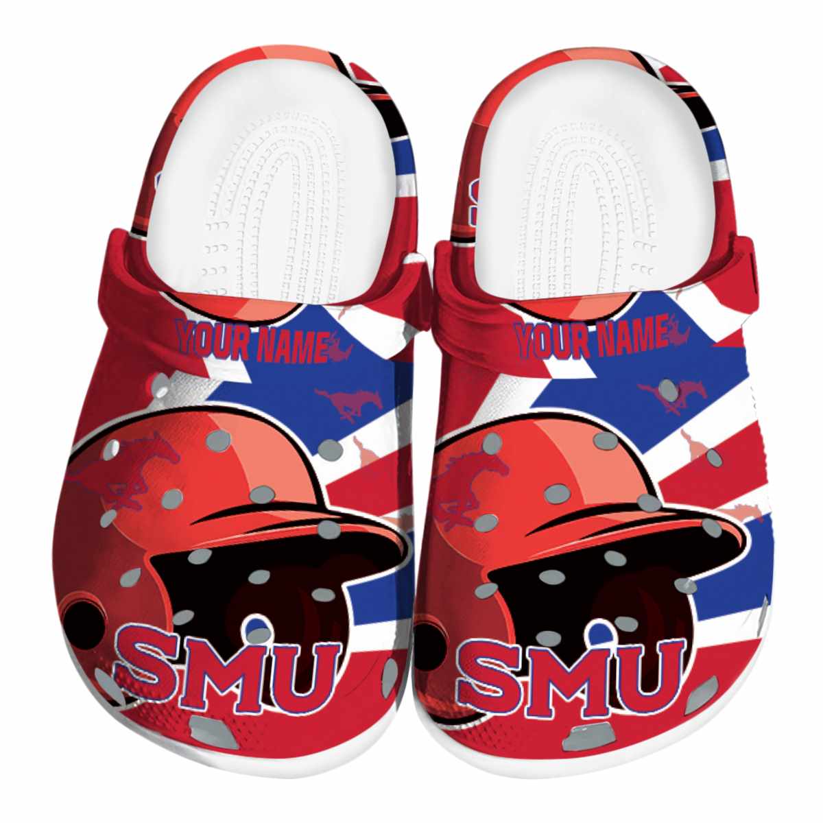SMU Mustangs 2025 NCAA Sport Crocs Clogs For Men Women and Kids - GNL1464316
