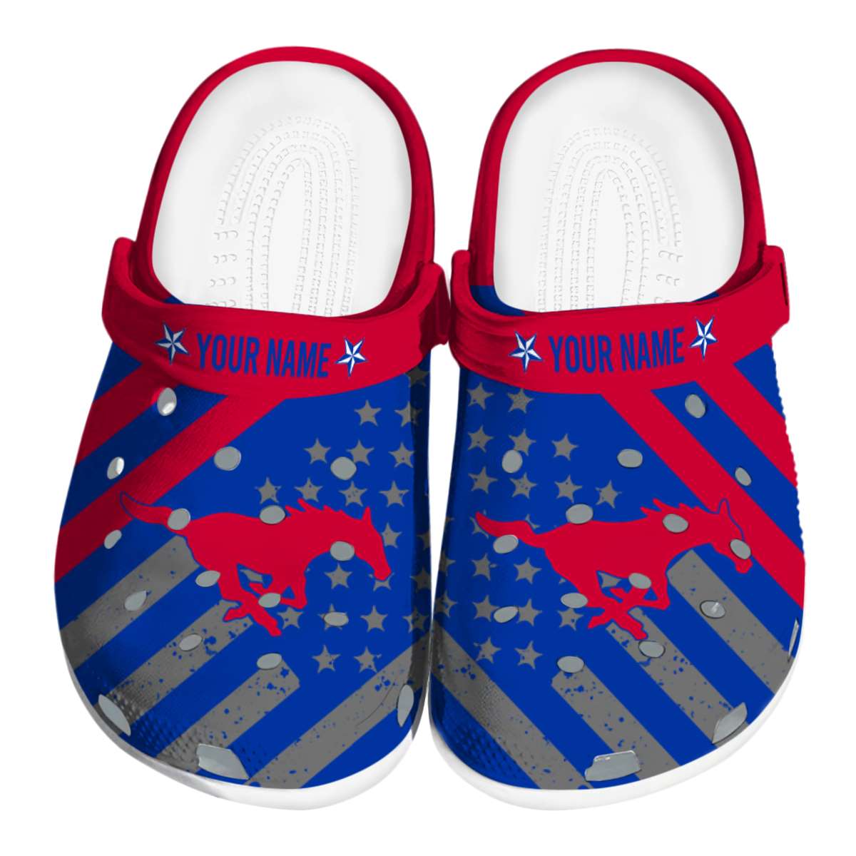 SMU Mustangs 2025 NCAA Sport Crocs Clogs For Men Women and Kids - GNL1464327
