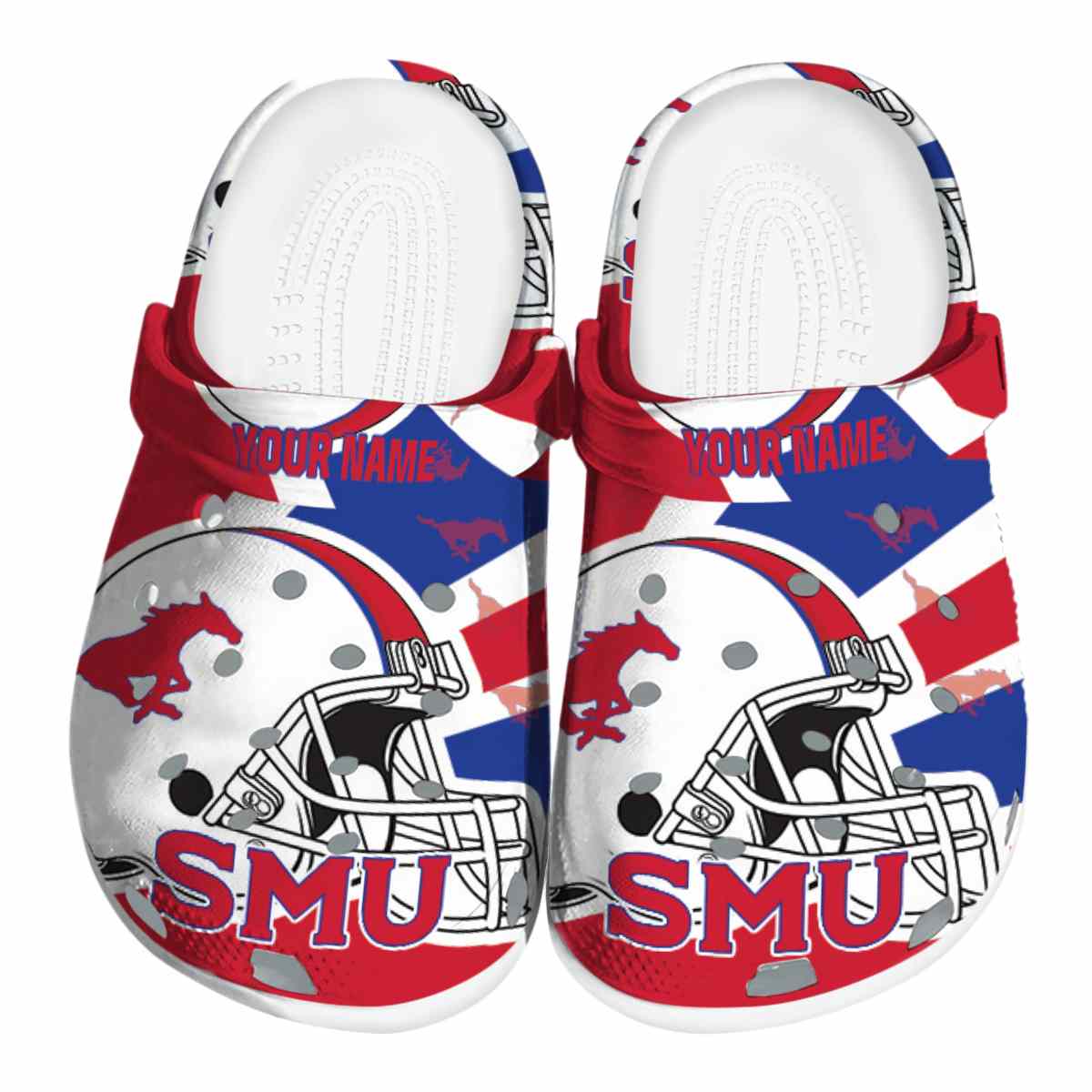 SMU Mustangs 2025 NCAA Sport Crocs Clogs For Men Women and Kids - GNL1464341