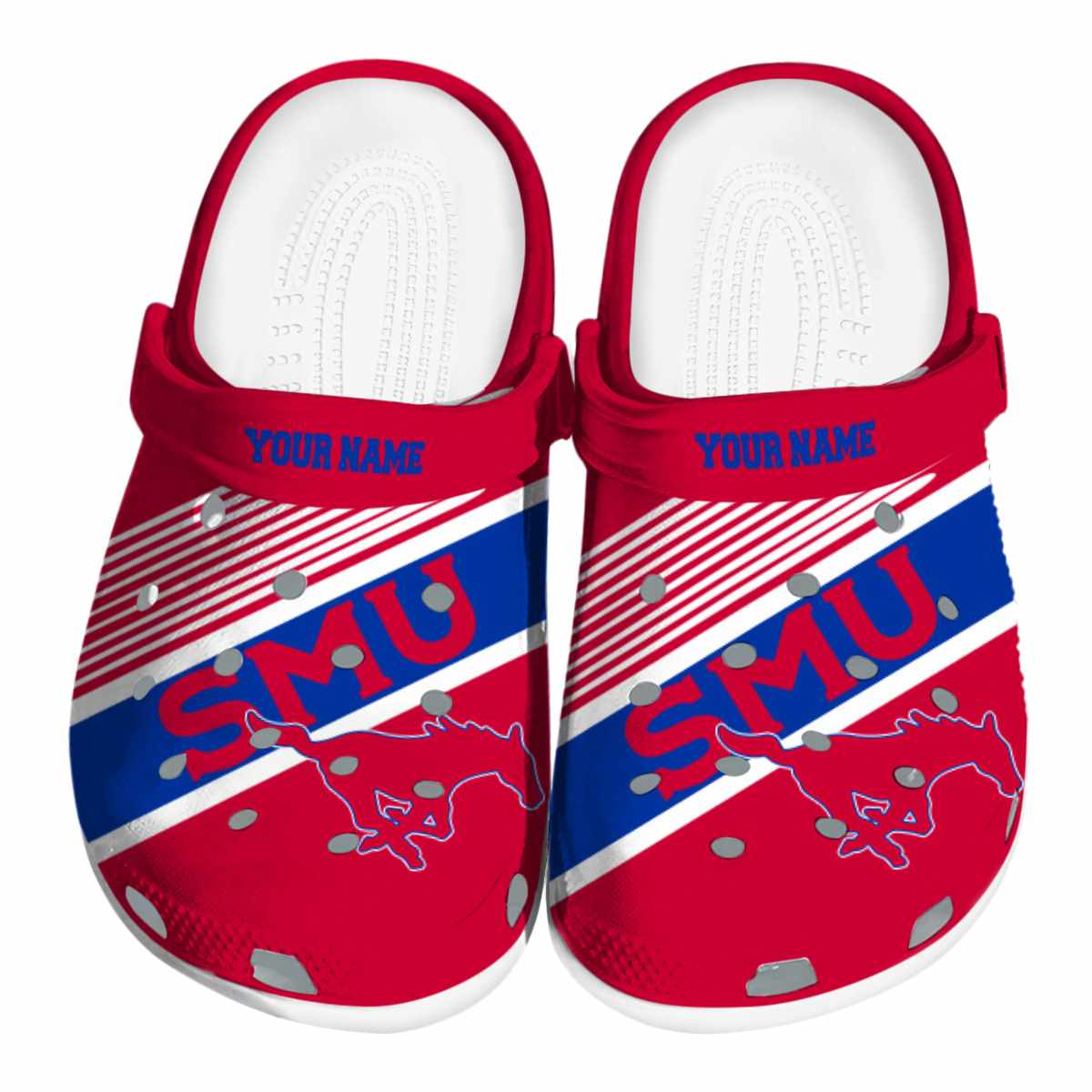 SMU Mustangs 2025 NCAA Sport Crocs Clogs For Men Women and Kids - GNL1464347