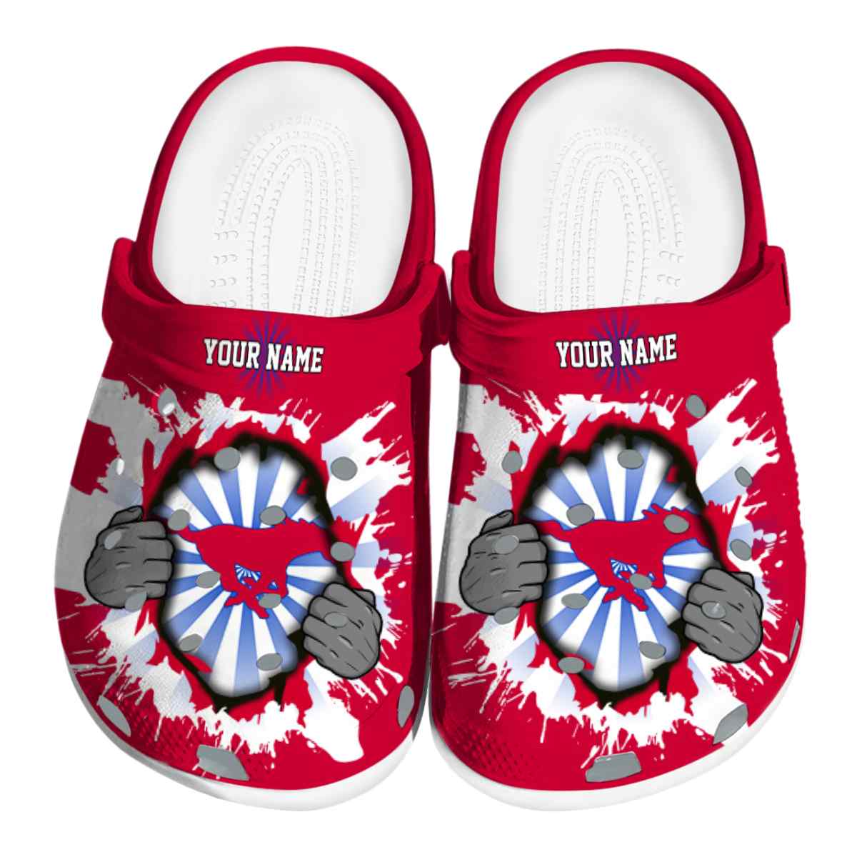 SMU Mustangs 2025 NCAA Sport Crocs Clogs For Men Women and Kids - GNL1464355