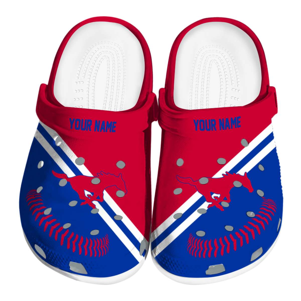 SMU Mustangs 2025 NCAA Sport Crocs Clogs For Men Women and Kids - GNL1464339