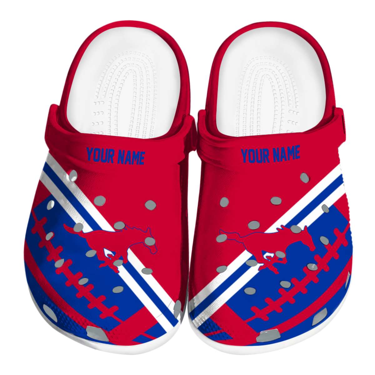 SMU Mustangs 2025 NCAA Sport Crocs Clogs For Men Women and Kids - GNL1464363