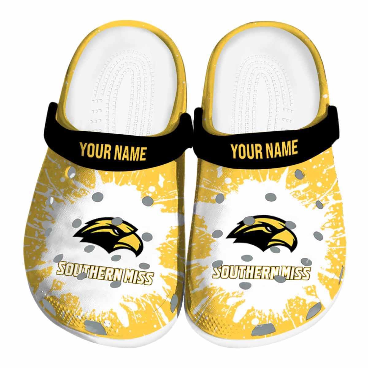 Southern Miss Golden Eagles 2025 NCAA Sport Crocs Clogs For Men Women and Kids - GNL1464480