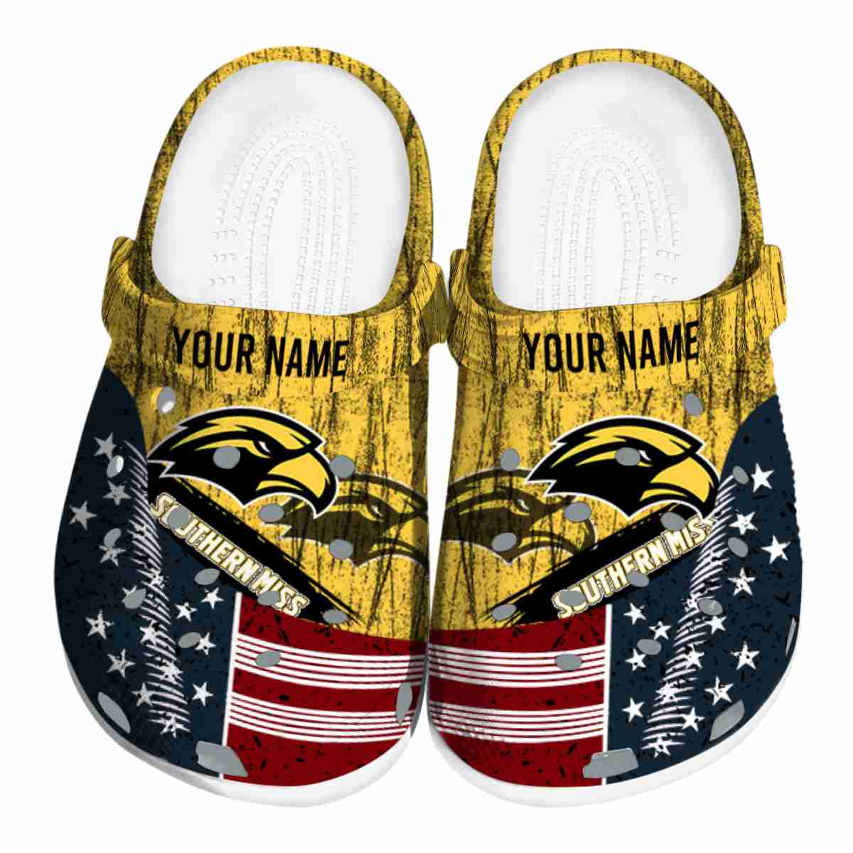 Southern Miss Golden Eagles 2025 NCAA Sport Crocs Clogs For Men Women and Kids - GNL1464460
