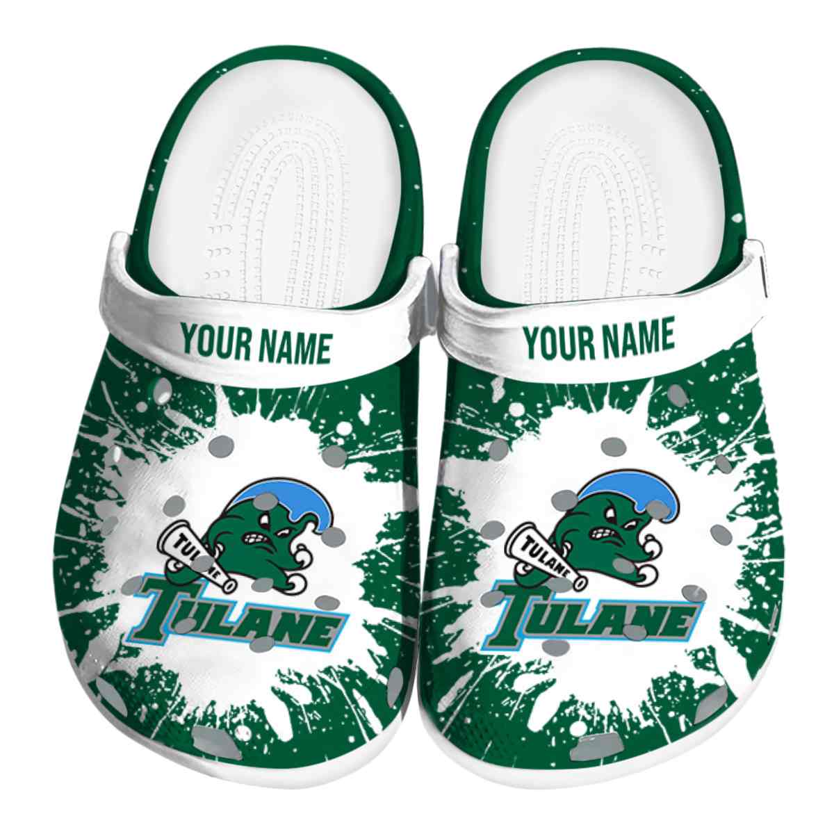 Tulane Green Wave 2025 NCAA Sport Crocs Clogs For Men Women and Kids - GNL1464807