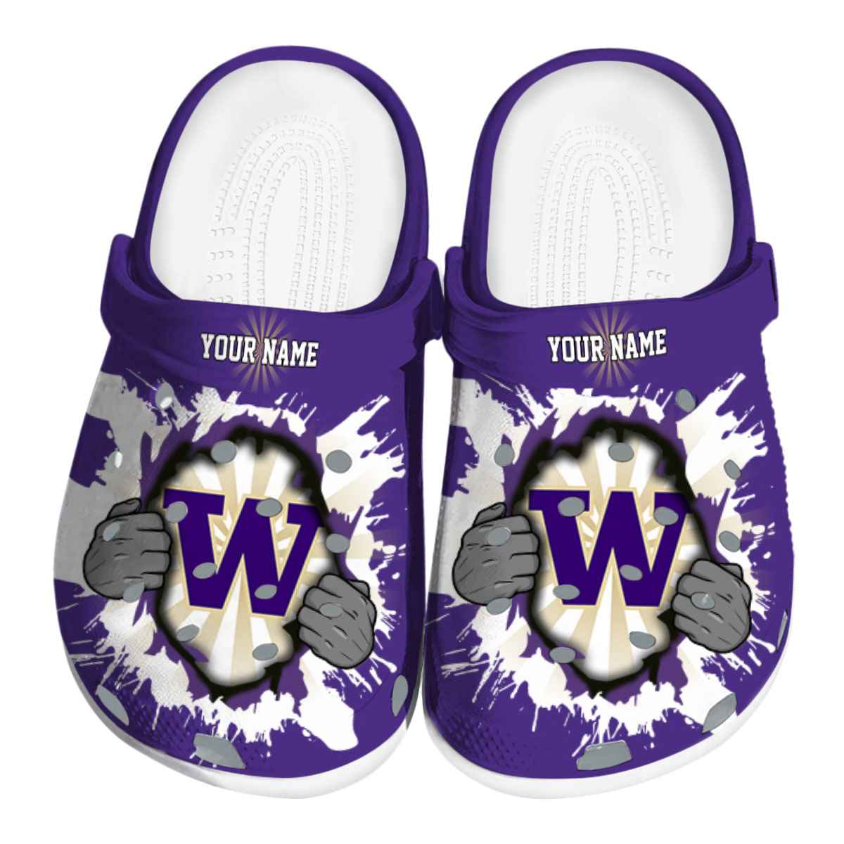 Washington Huskies 2025 NCAA Sport Crocs Clogs For Men Women and Kids - GNL1465433