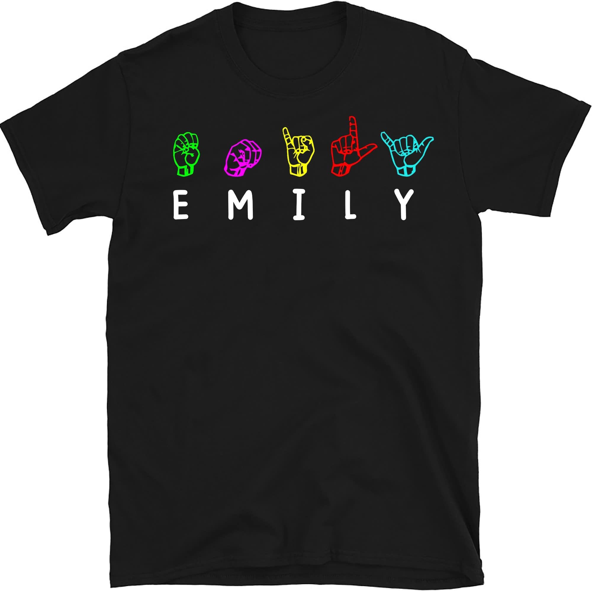 Personalized Name ASL American Sign Language T-Shirt, ASL Shirt, Custom Name Sign Language Shirt, ASL Gift Shirt Multicolored