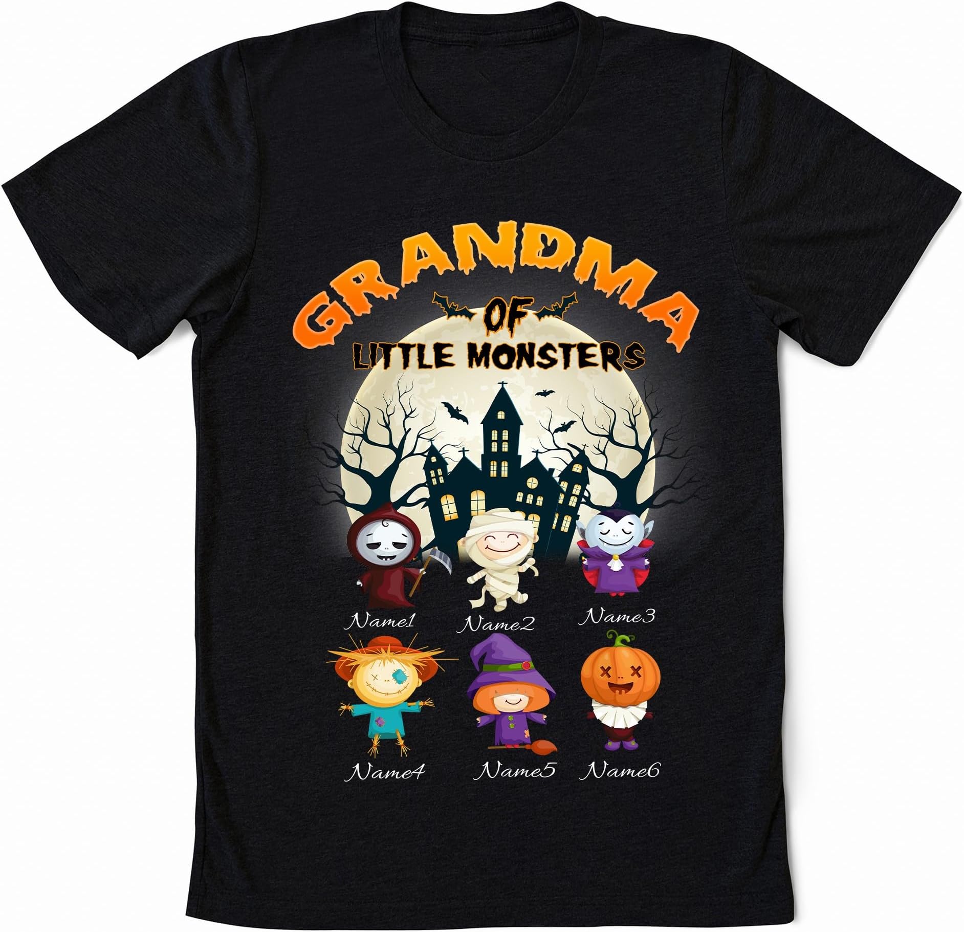 Personalized Grandma of Little Monsters Shirt, Custom Nana Mimi Shirt for Halloween, Grandma Halloween Shirt, Little Monsters Grandkids Tees, Halloween Party Shirt