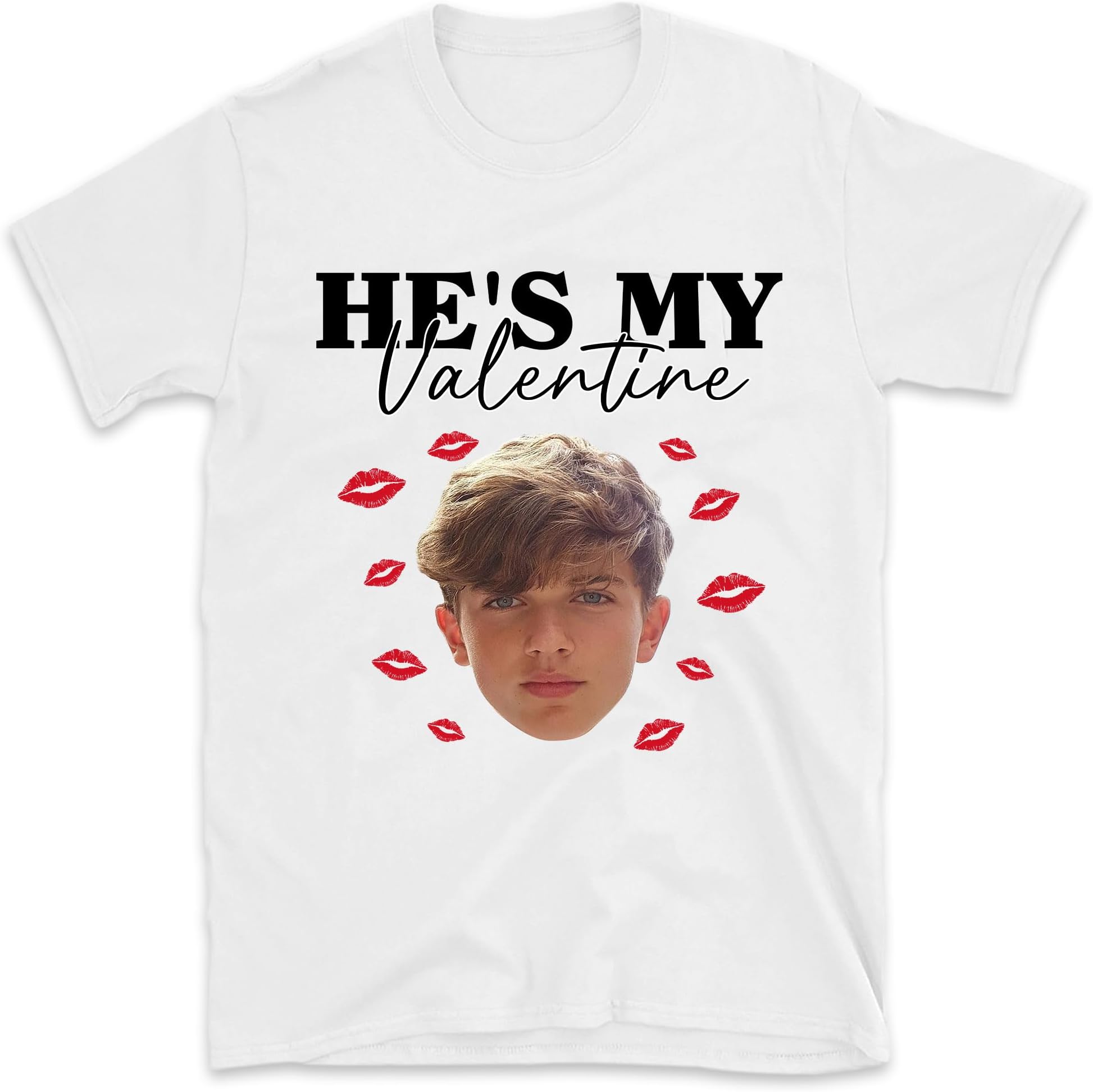 Personalized He's My Valentine, She's My Valentine Shirt, Custom Face Couple Shirts, Couple Valentines Day Shirts, His and Her Valentine Shirt