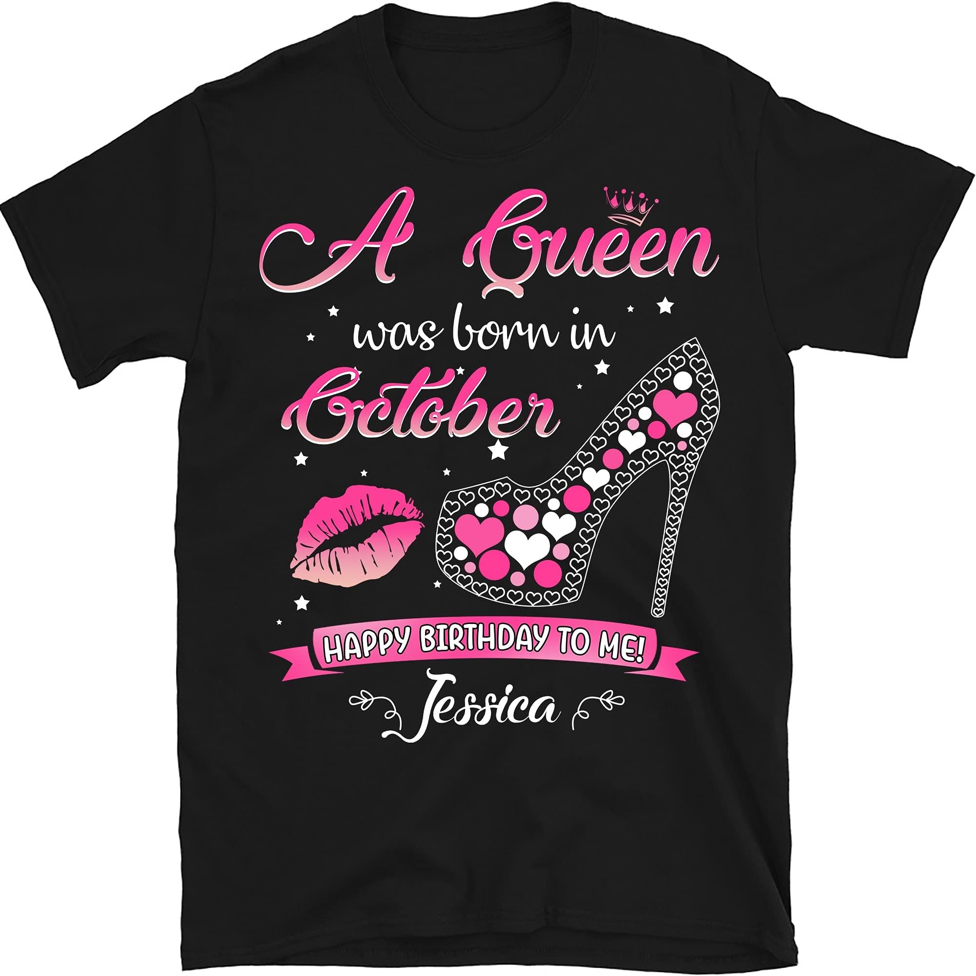 This Queen was Born in October Birthday Shirts for Women T-Shirt, Birthday Gift, October Birthday Shirt, October Queen, October Girl Shirts Multicolored