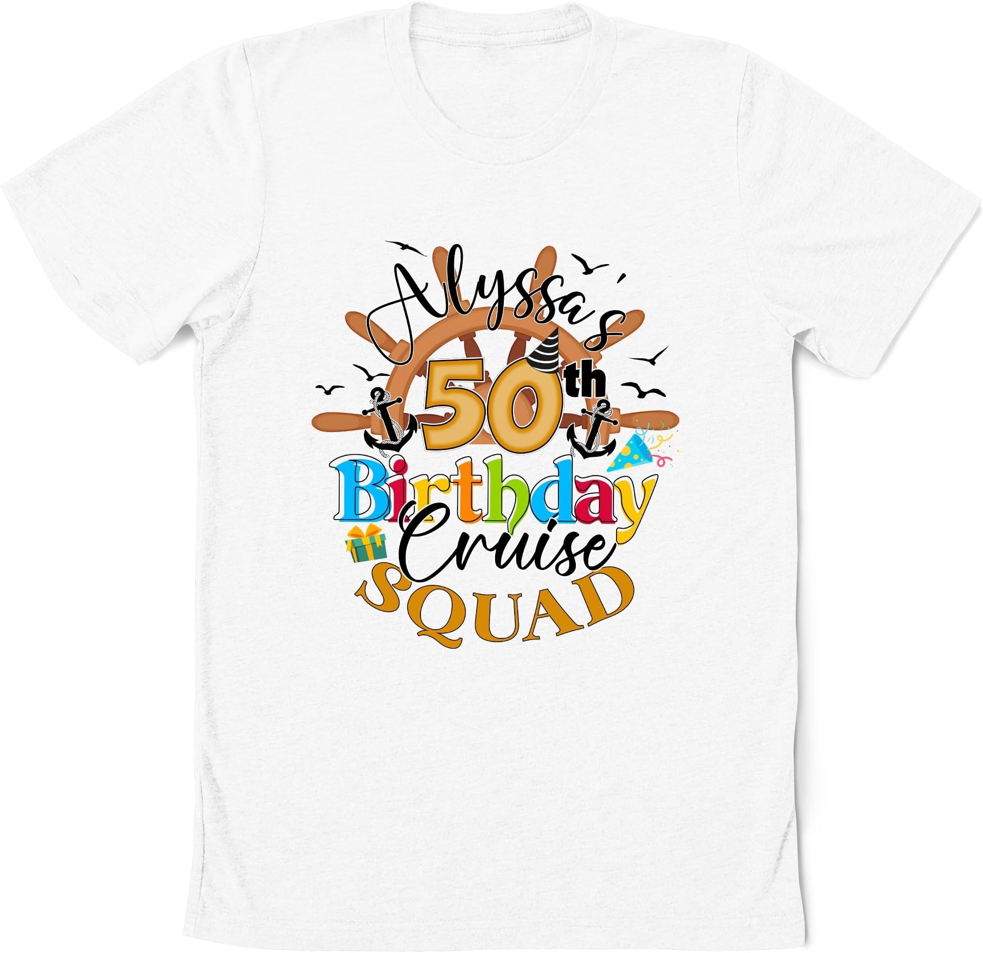 Personalized Birthday Cruise Squad Shirt, 50th Birthday Cruise Shirts, 50 Years Old Birthday Cruising Crew T-Shirt, Matching Birthday Cruise Shirt
