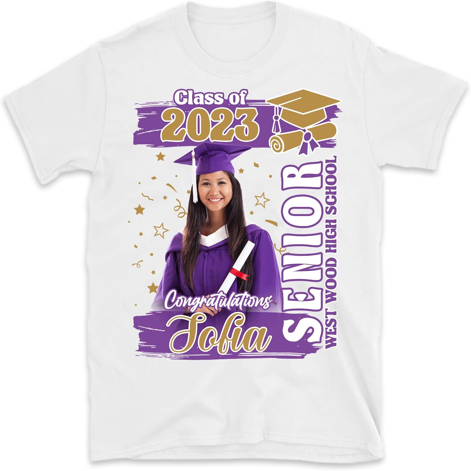Proud of Graduation Shirt, Custom Photo Graduation Shirt, Class of 2023, Personalized Name Graduation Shirt, Senior 2023 Tee