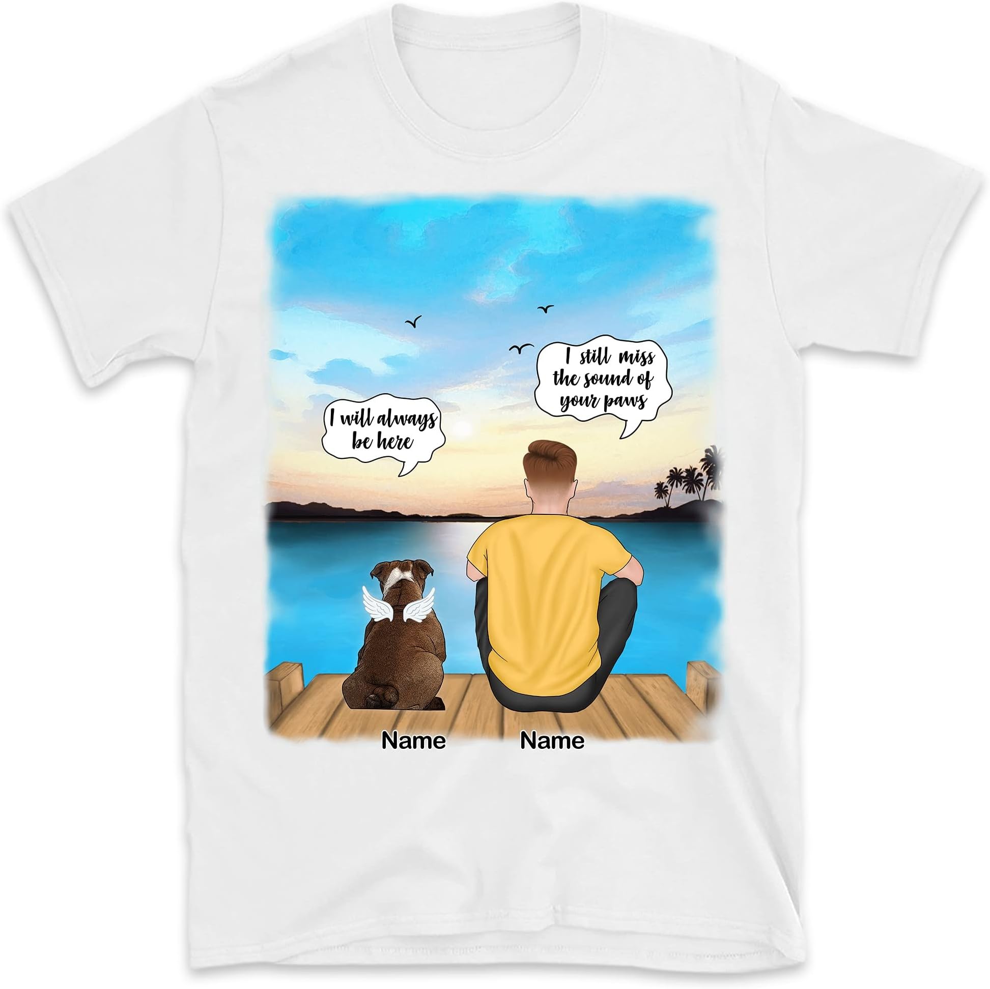 I Still Talk About You I Love You, Gift for Dog Dad, Custom T-Shirt for Dog Lovers, Memorial Gift Multicolored