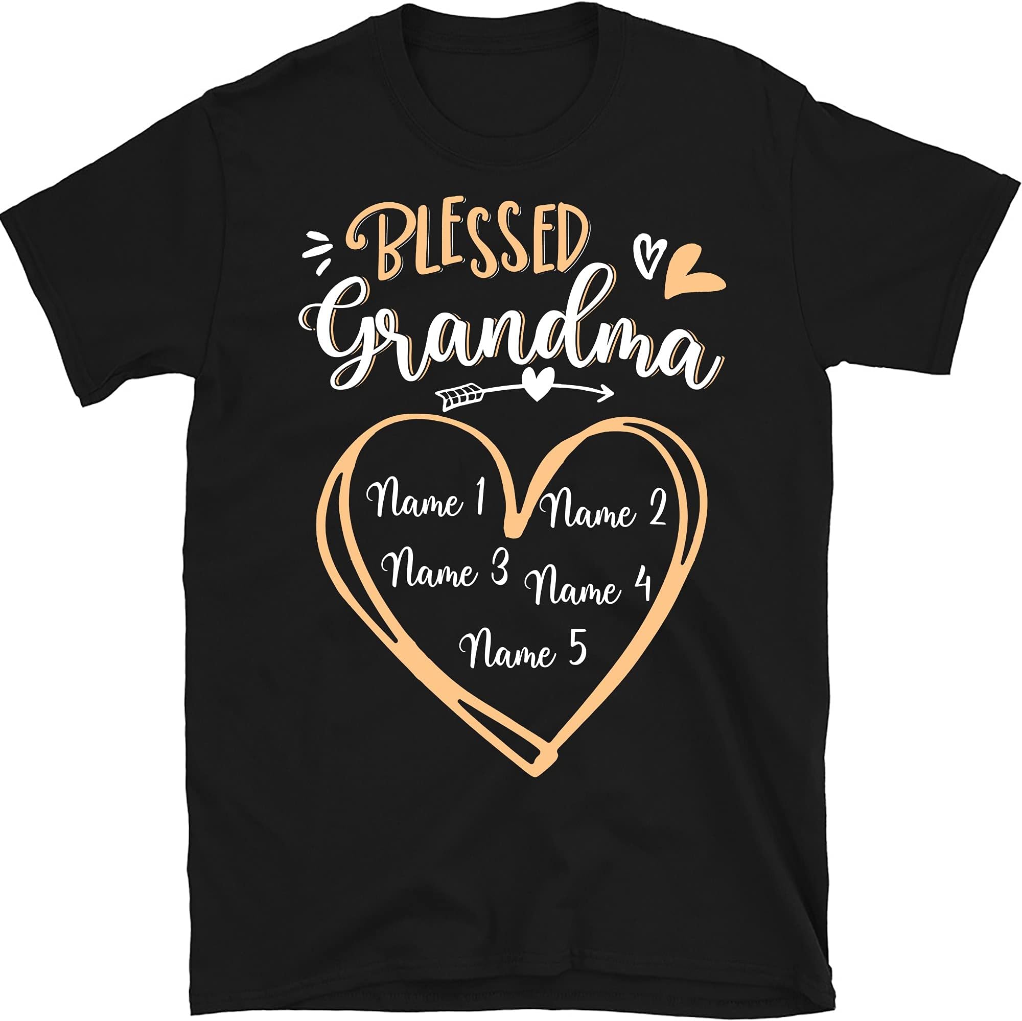 Personalized Blessed Grandma Grandkids Shirt Women T-Shirt