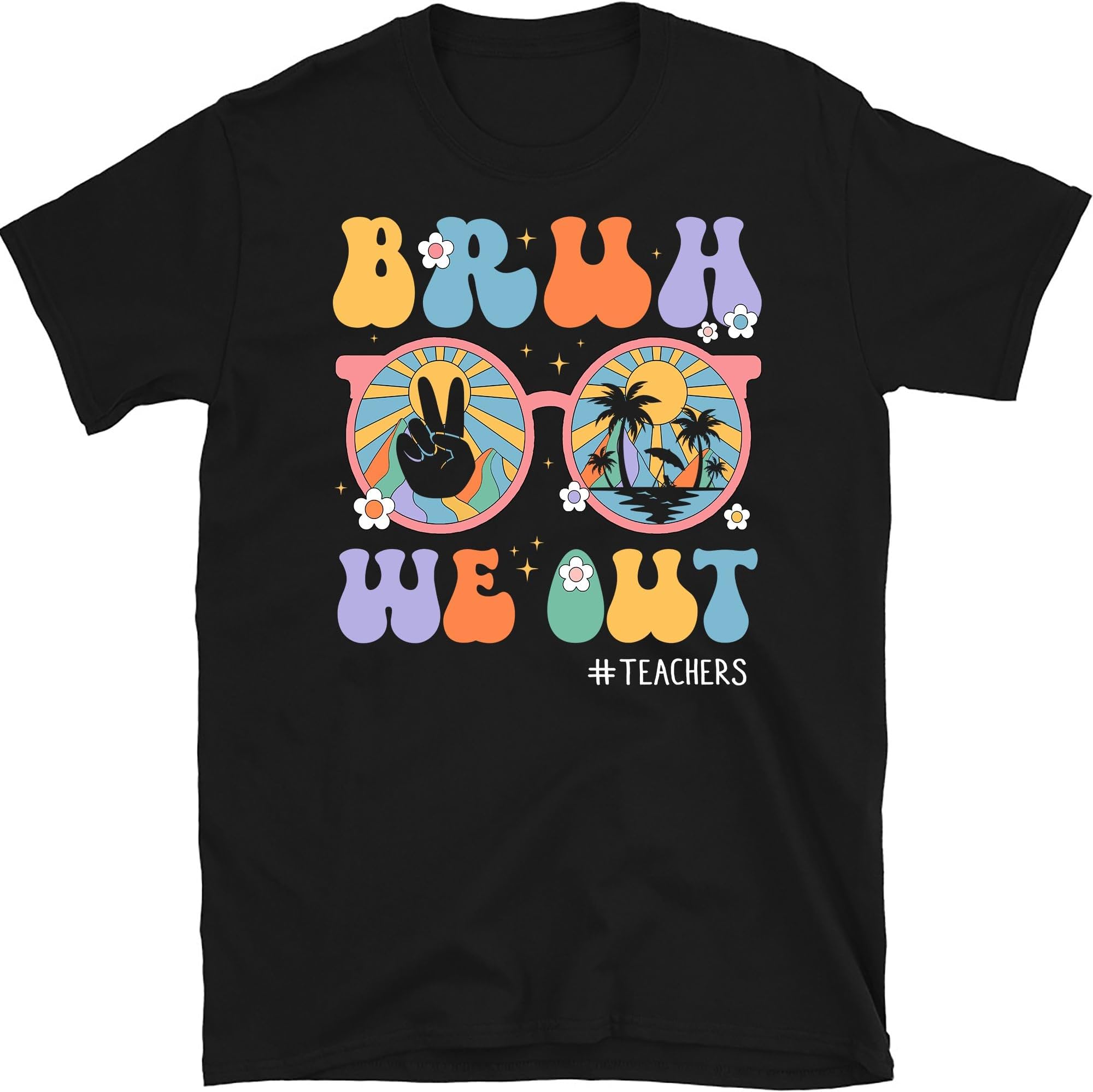 Bruh We Out Teachers Vintage Sunglasses Summer Holiday, Small