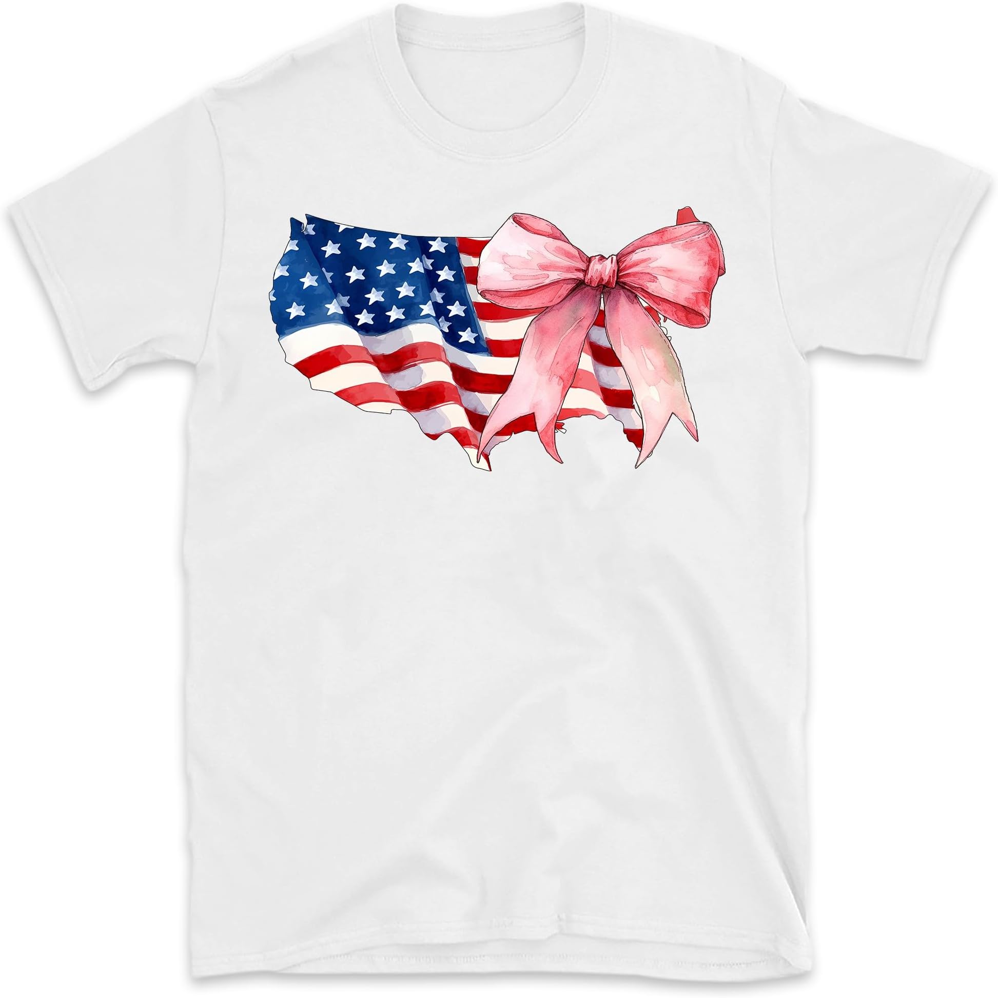 America Bow USA Map Patriotic Girl 4th of July Matching, Small
