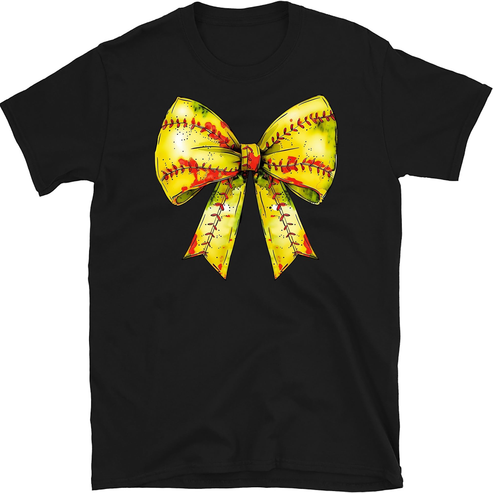 Vintage Softball Bow Cute Softball Mama Softball Girl Womens, Small