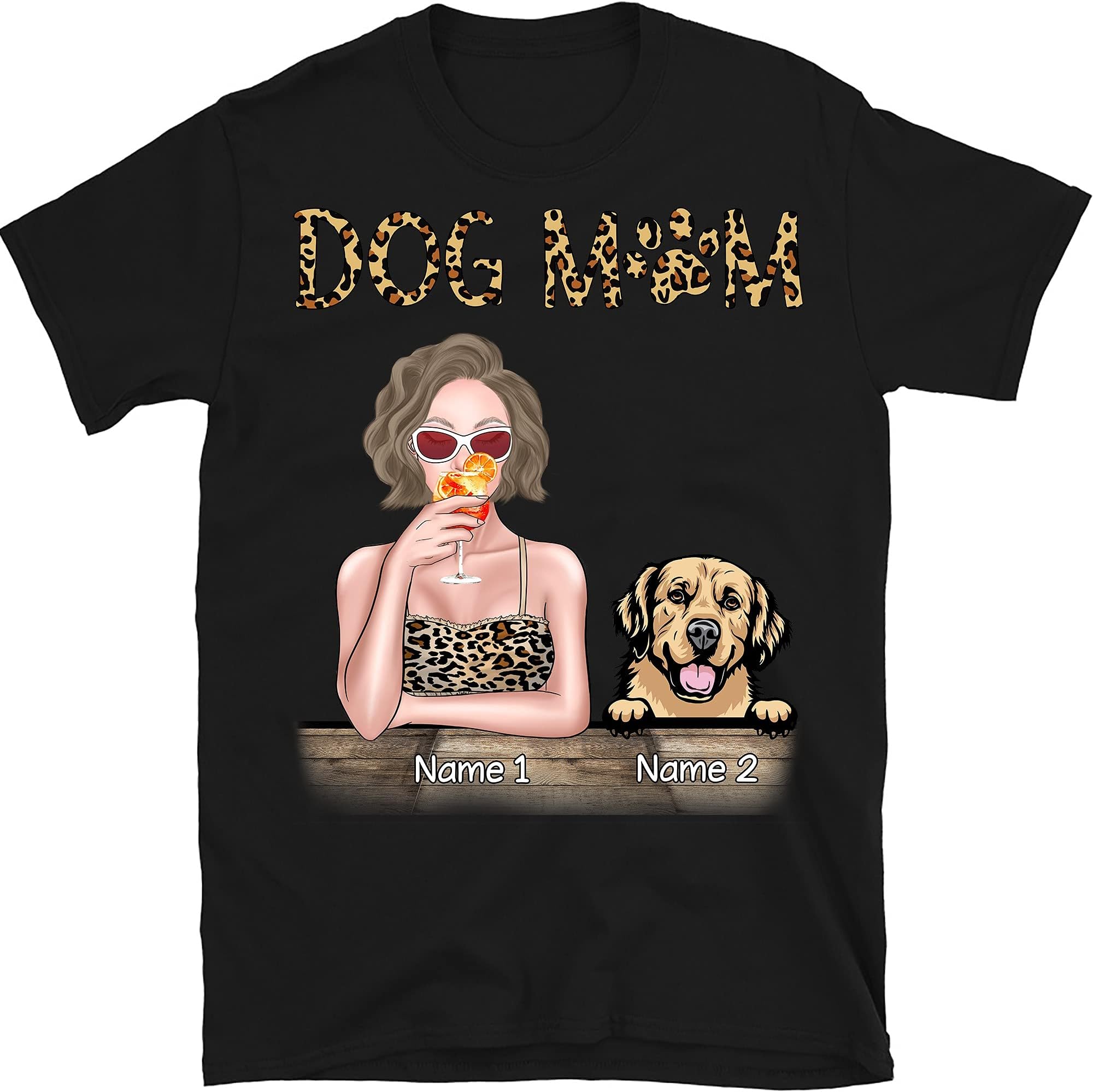 Custom Women's Dog Mom T Shirt, Personalized Shirt Funny Dog Lovers Shirts, Dog Mom Shirt, Gift for Mom, Grandma, Just A Girl Who Loves Dog T Shirt, Multicolored