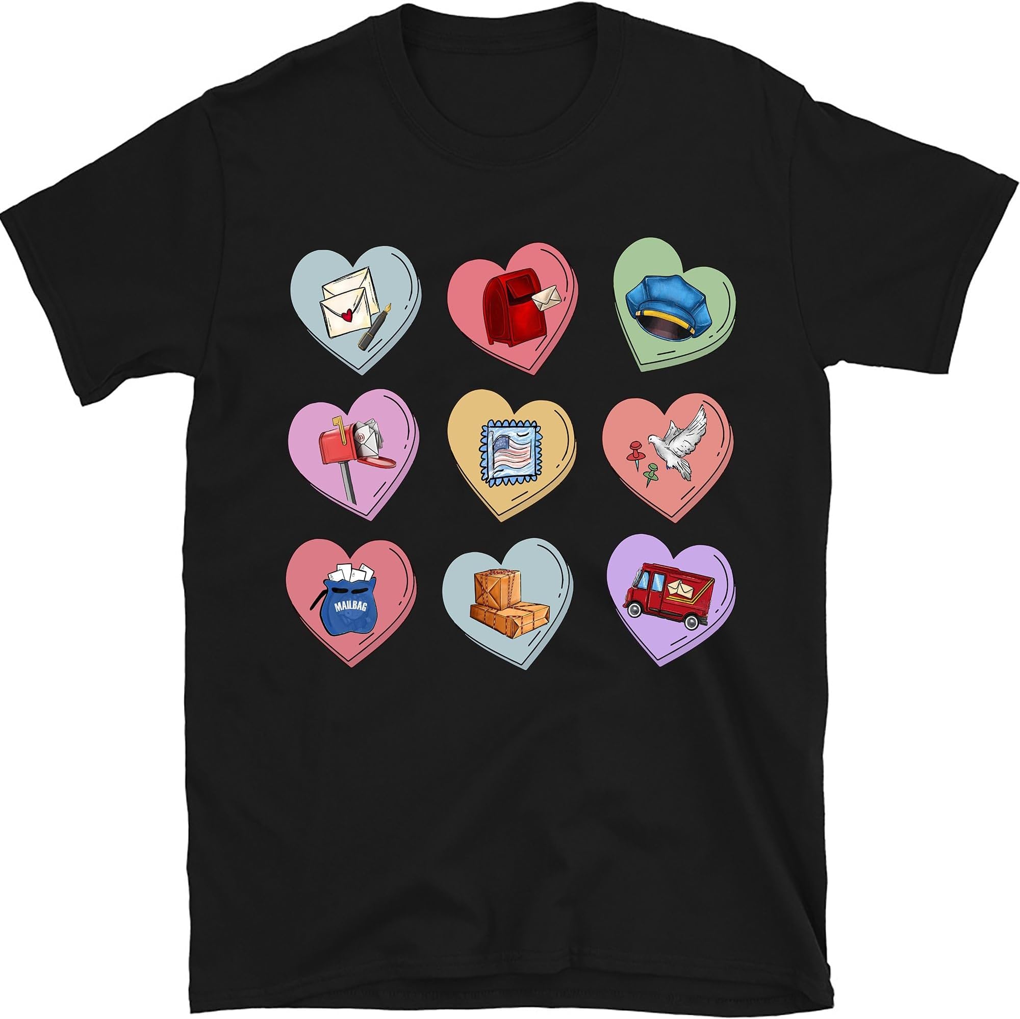 Valentines Postal Worker Hearts Shirt, One Loved Postal Worker Shirt, Postman Shirt, Mail Lady Shirt, Post Office Valentines Day Gift, Small