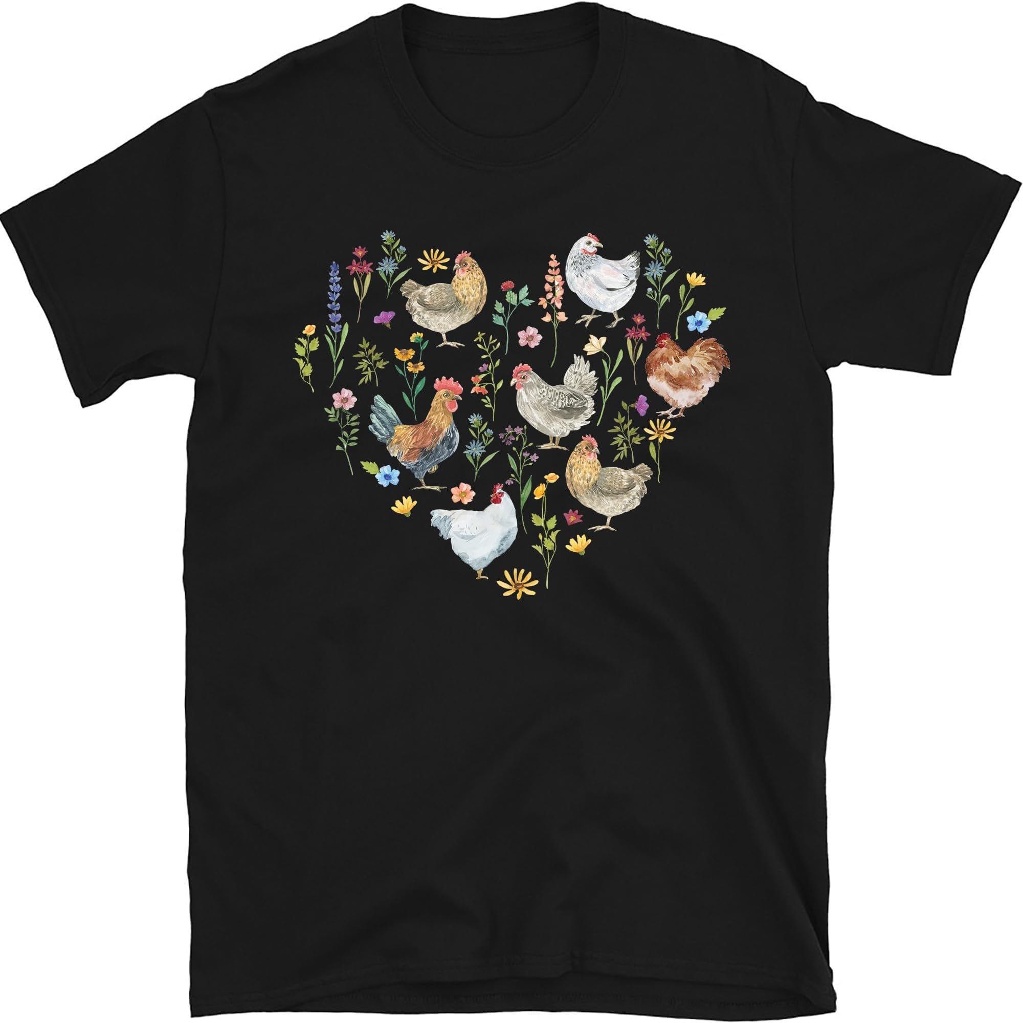 Wildflower Chicken Shirt, Ladies Chicken Tshirt, Chicken mom Tee, Cottagecore Farm Girl T-Shirt, Farmer Gift Chicken T Shirt, Chicken Lover, Small