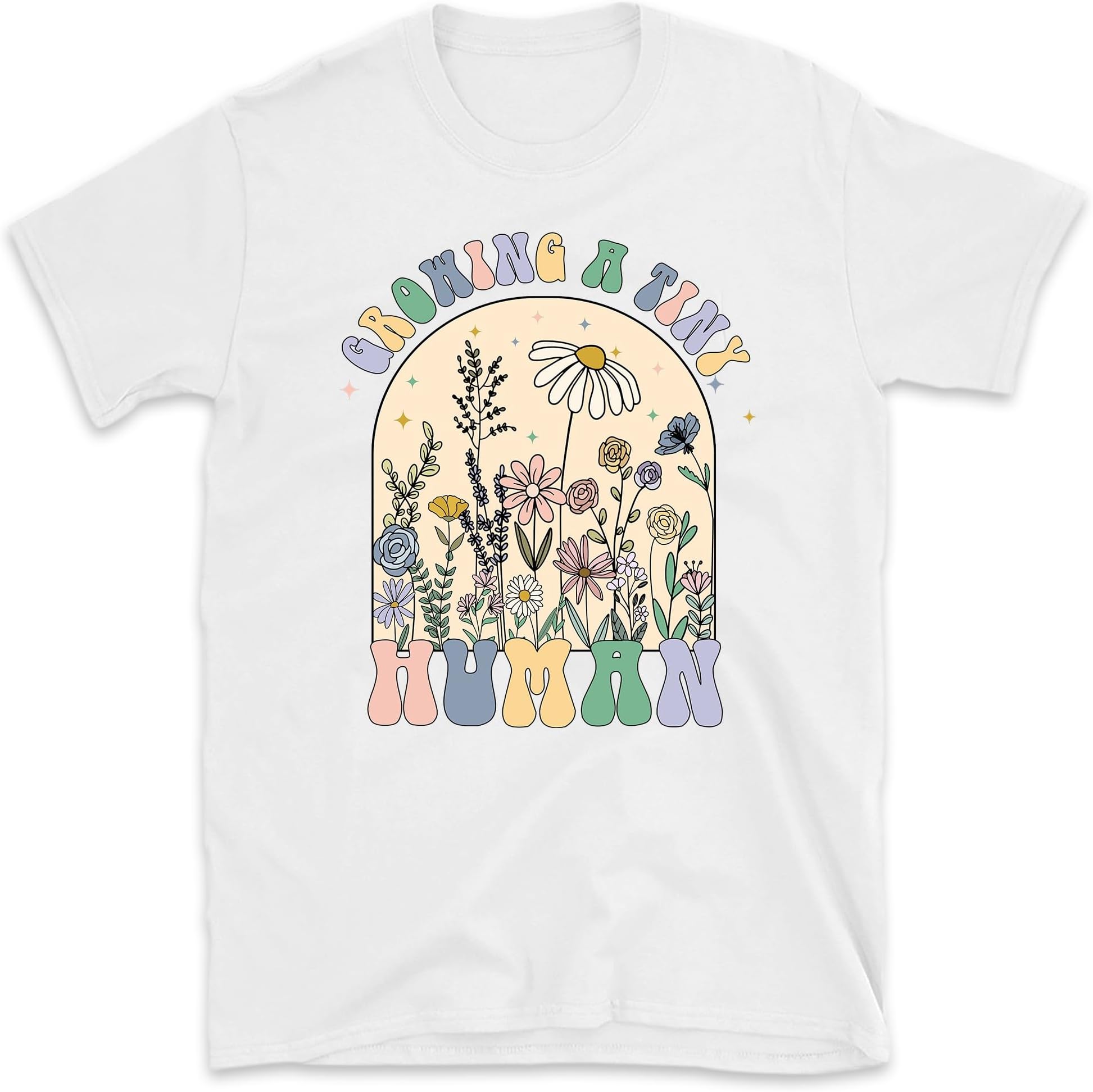 Growing A Tiny Human Shirt, Pregnancy Announcement Shirt, Baby Reveal Shirt, Floral Maternity Shirt, New Mama Gift, Small