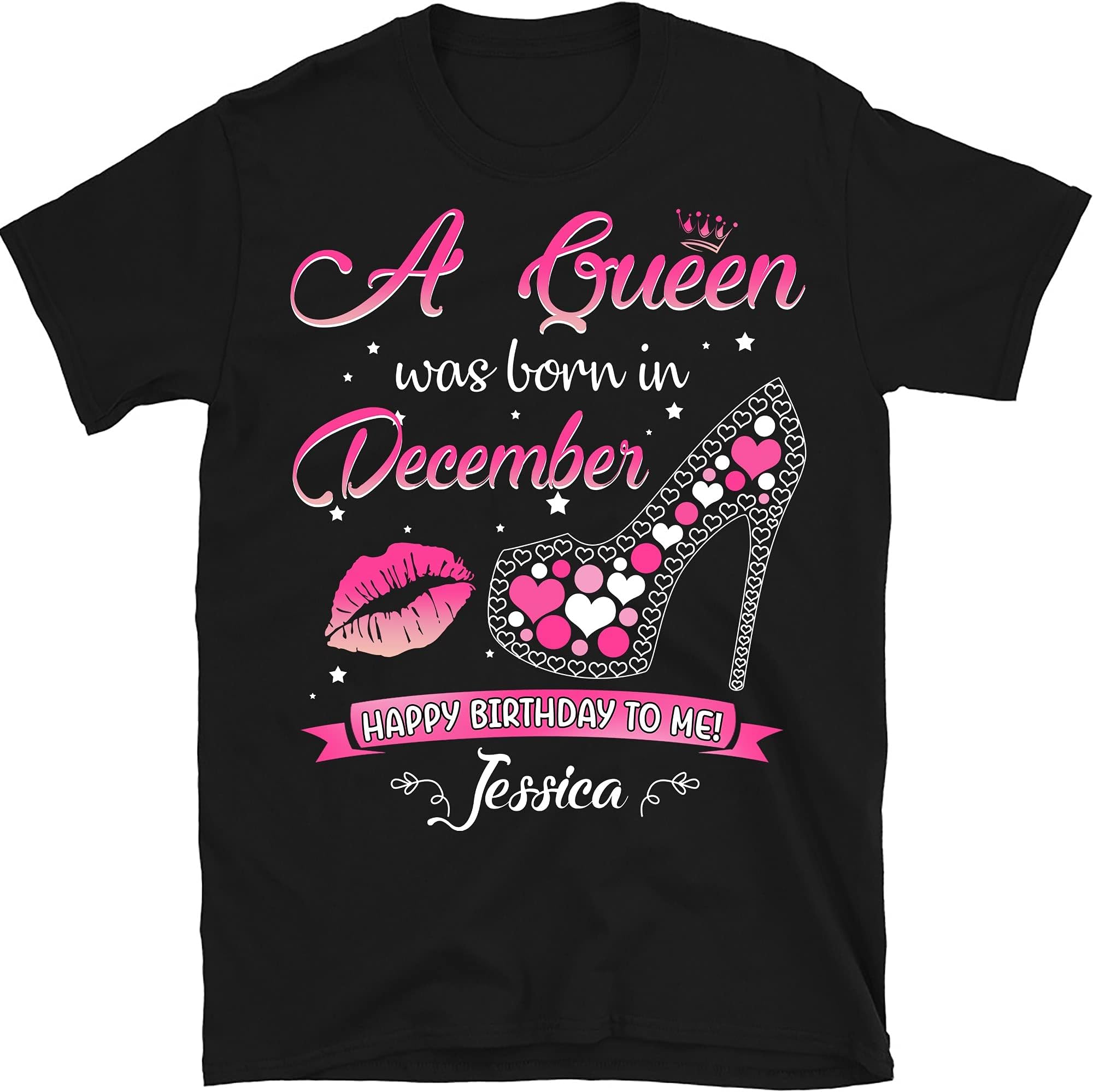 This Queen was Born in December Birthday Shirts for Women T-Shirt, Birthday Gift, December Birthday Shirt, December Queen, December Girl Gift,Multicolored