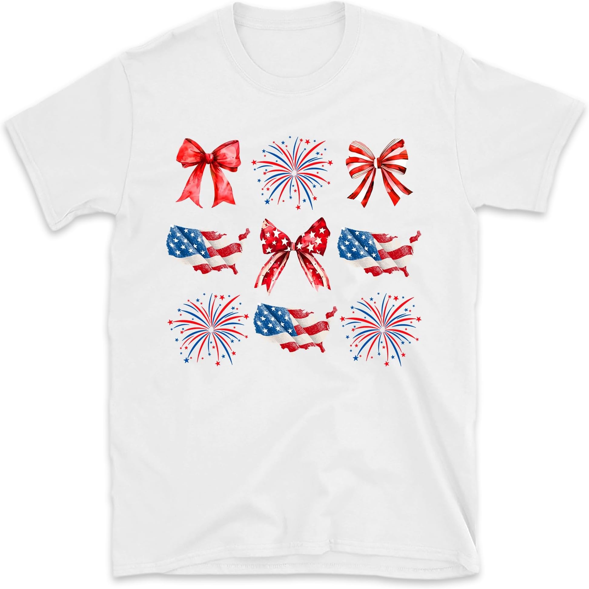 American Fireworks Bows Matching Mom Daughter 4th of July, Small