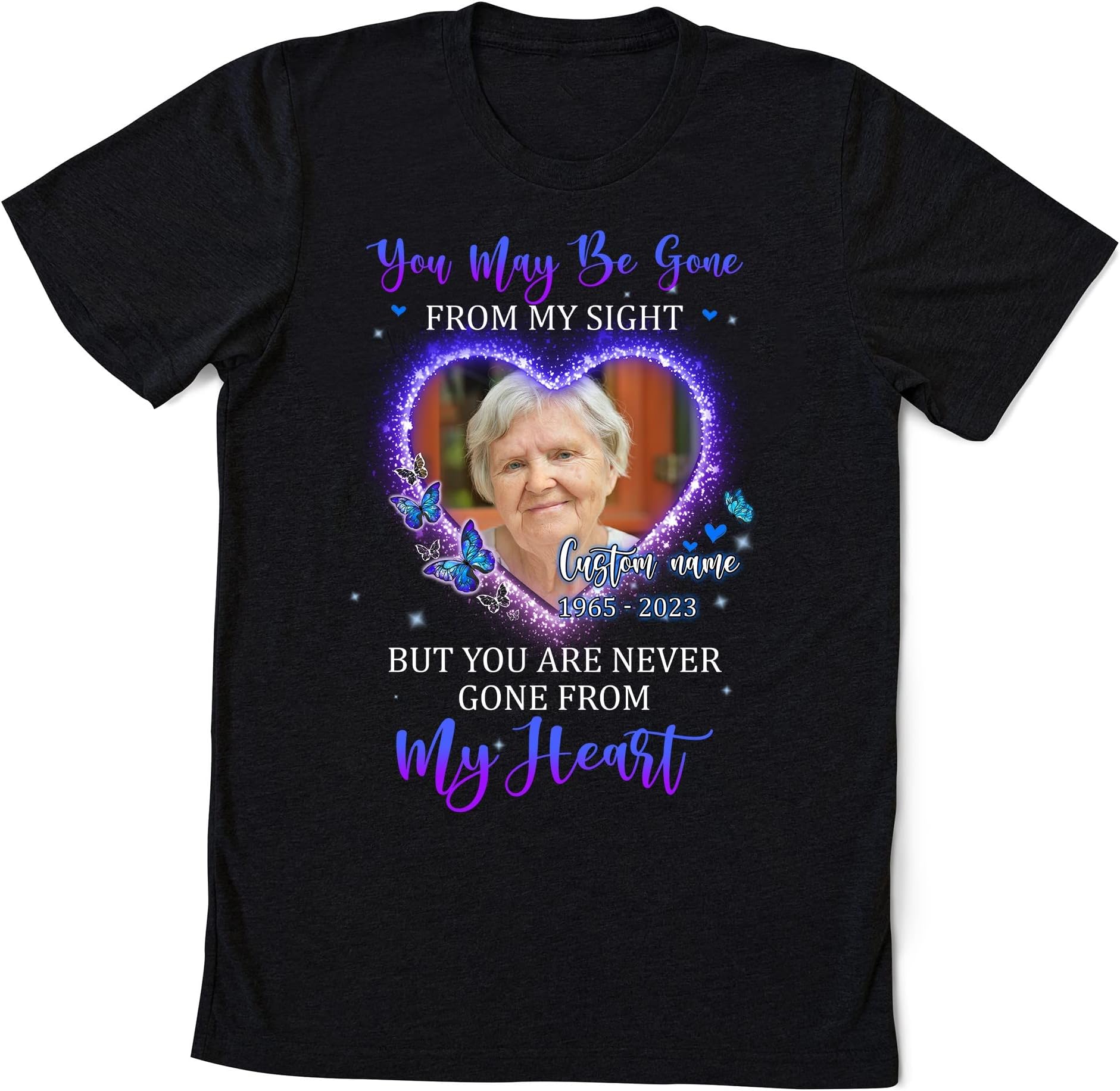 in Loving Memory Family Loss Custom Photo Upload Picture Memorial Gift Tshirt, R.I.P. Shirt, Rest in Peace, Personalized Name Year Shirt