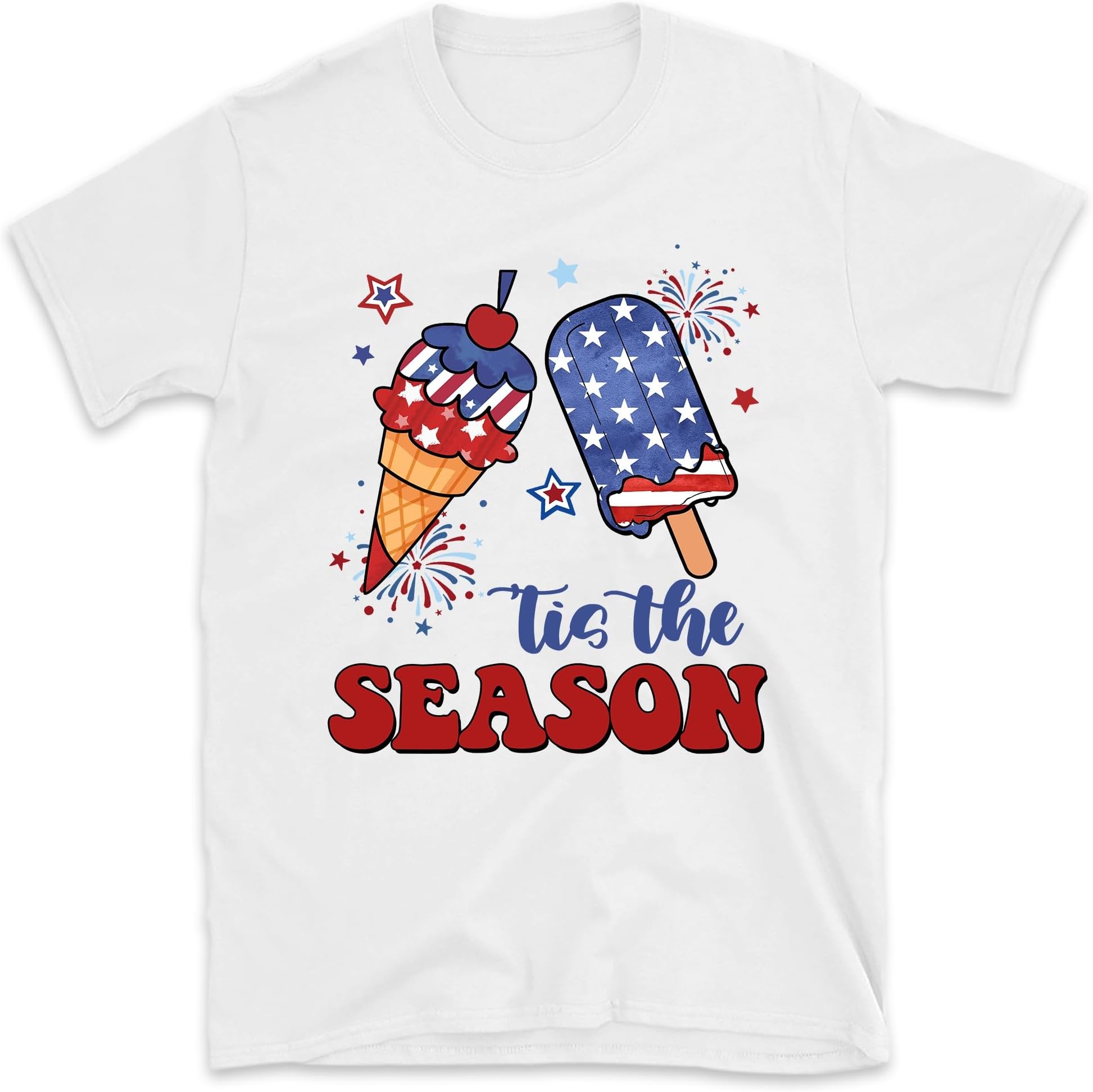 4th of July Kids Shirt, 4th of July Toddler Shirt, Fireworks Ice Cream Toddler Tee, Independence Day Kids Shirt