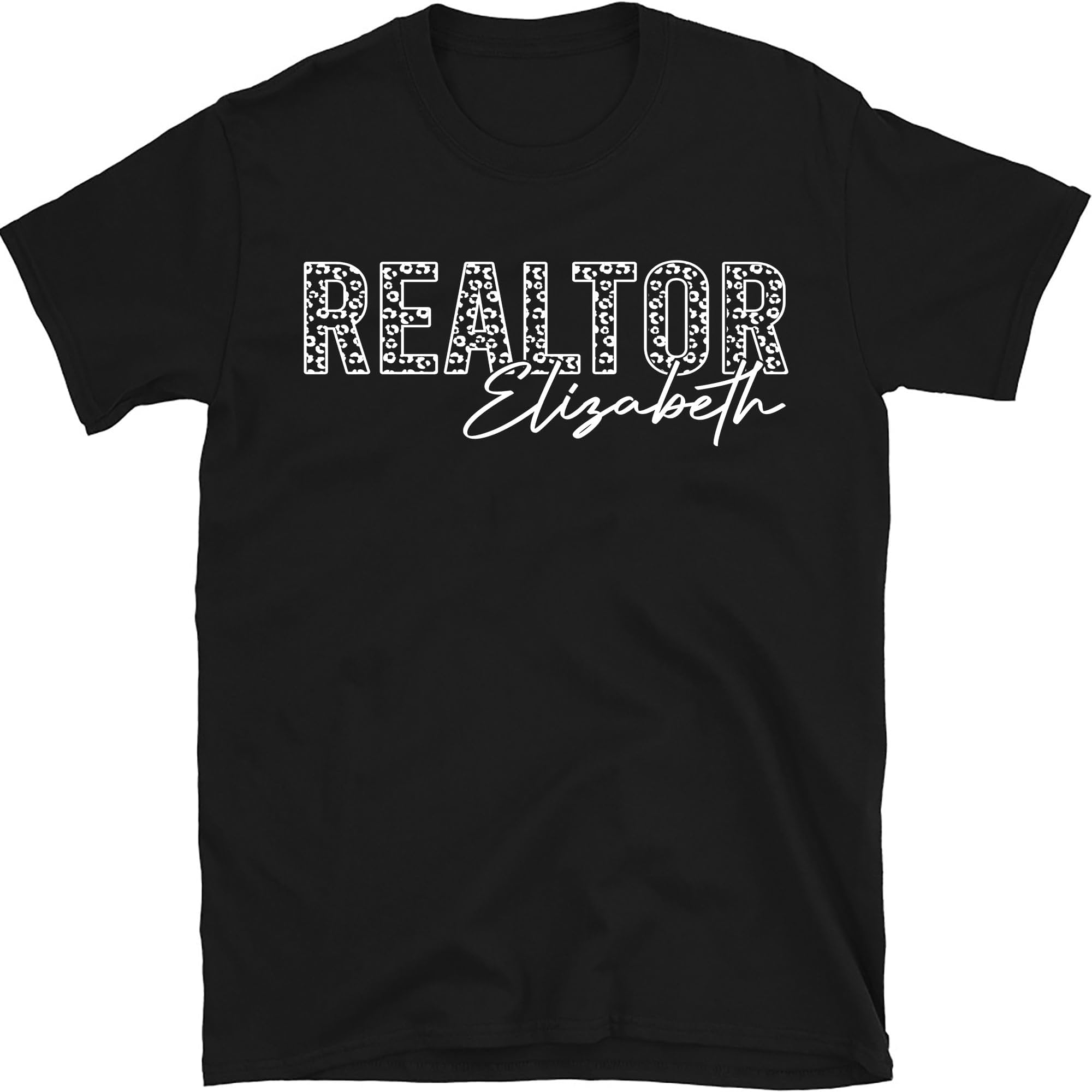 Personalized Realtor Leopard Print Shirt, Custom Realtor Gift, Retro Real Estate Agent Tee, Realtor Gift Shirt, Small