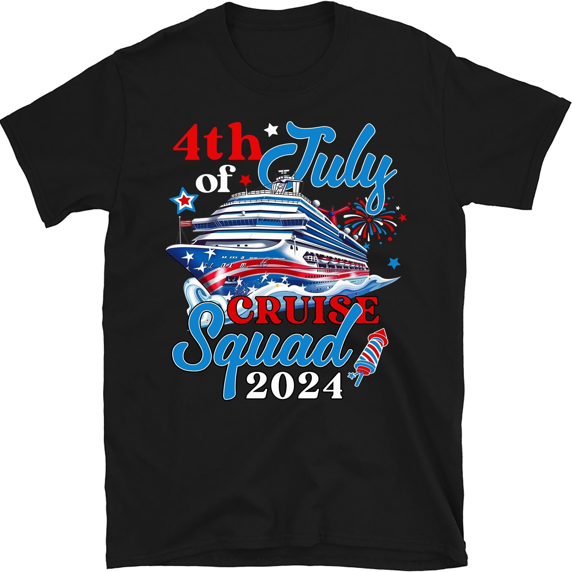 Happy 4th of July Cruise Squad 2024 Shirt, July 4th Cruise Shirt, Patriotic Cruise Family Shirt, Cruising Shirts, Red White Cruise Shirt