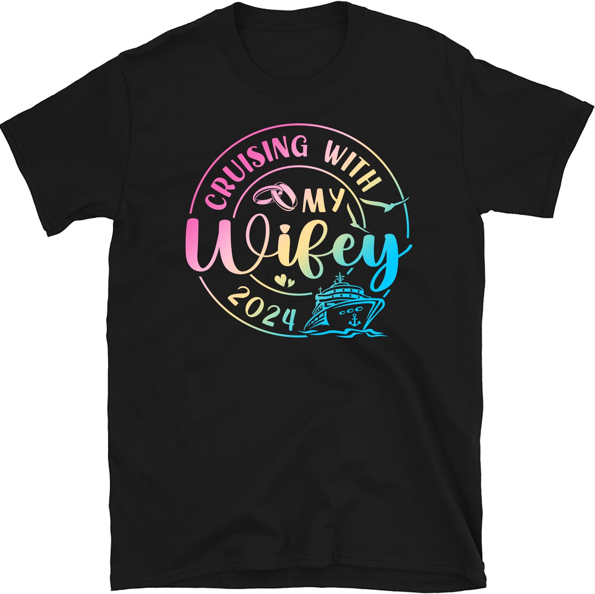 Cruisin' with My Wifey Hubby Shirt, Couple Cruise Shirt, Cruise Trip Shirt, Cruise Vacation Shirt, Family Matching Cruise, Small