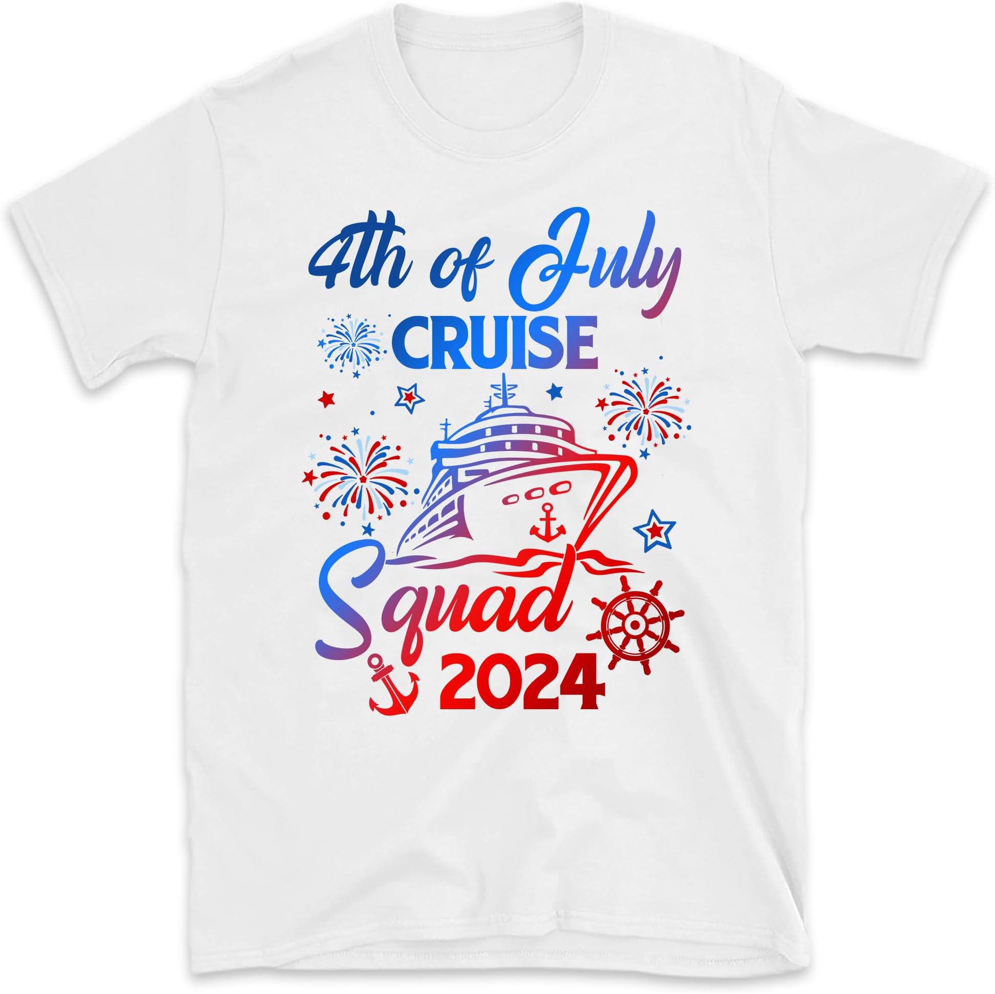 Happy 4th of July Cruise Squad 2024 Shirt, 4th of July Cruise Shirt, Fourth of July Matching Family Party T-Shirt, Patriotic Family Shirt, Small