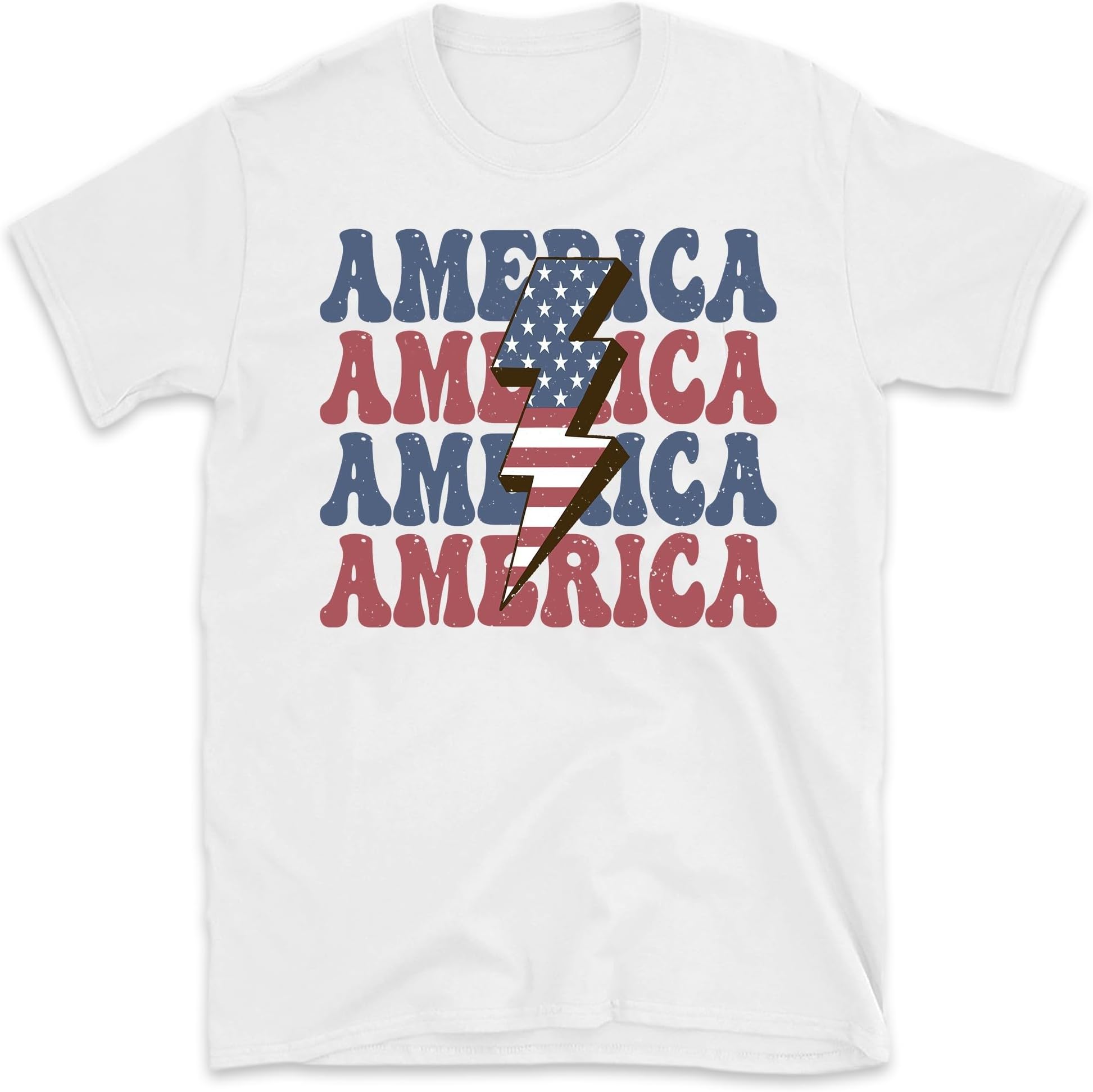 Vintage Groovy US Flag America Matching 4th of July