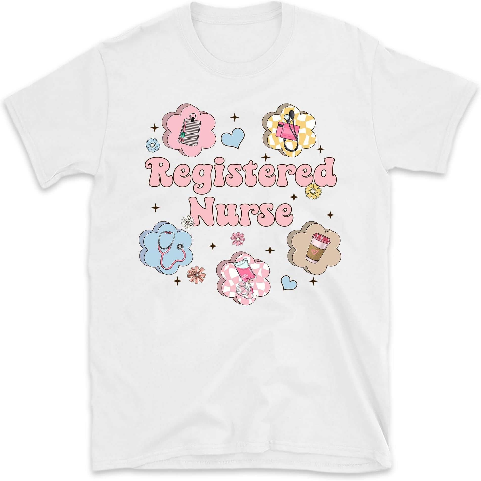 Retro Registered Nurse Shirt, Cute RN Tee, Nursing T-Shirt, Gift for Registered Nurse, RN Crew Gift, Small