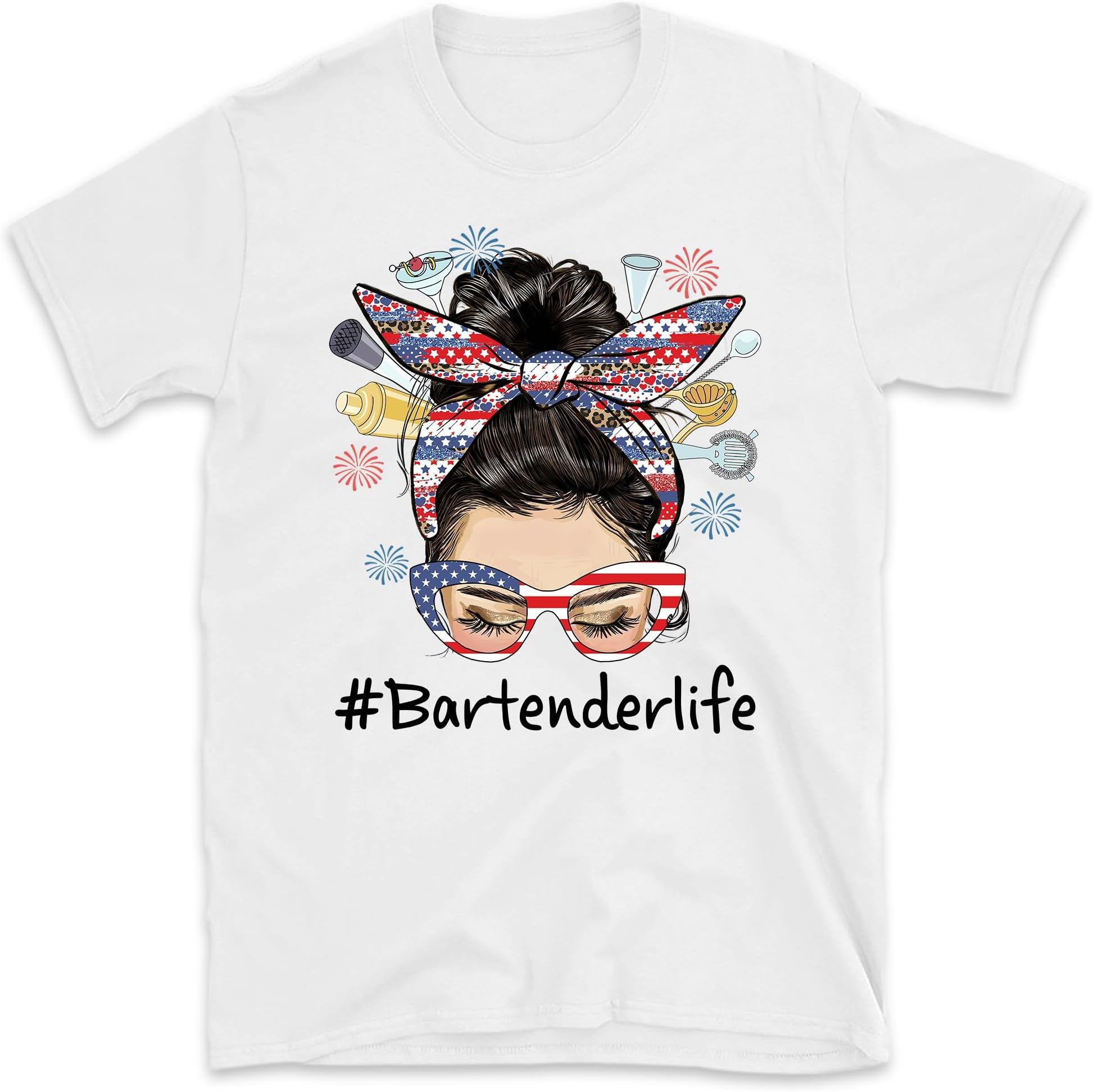 Bartender 4th of July Shirt, Bartender Tee, Bartender Crew Shirt, Bartender Gift, 4th of July Outfit, Small