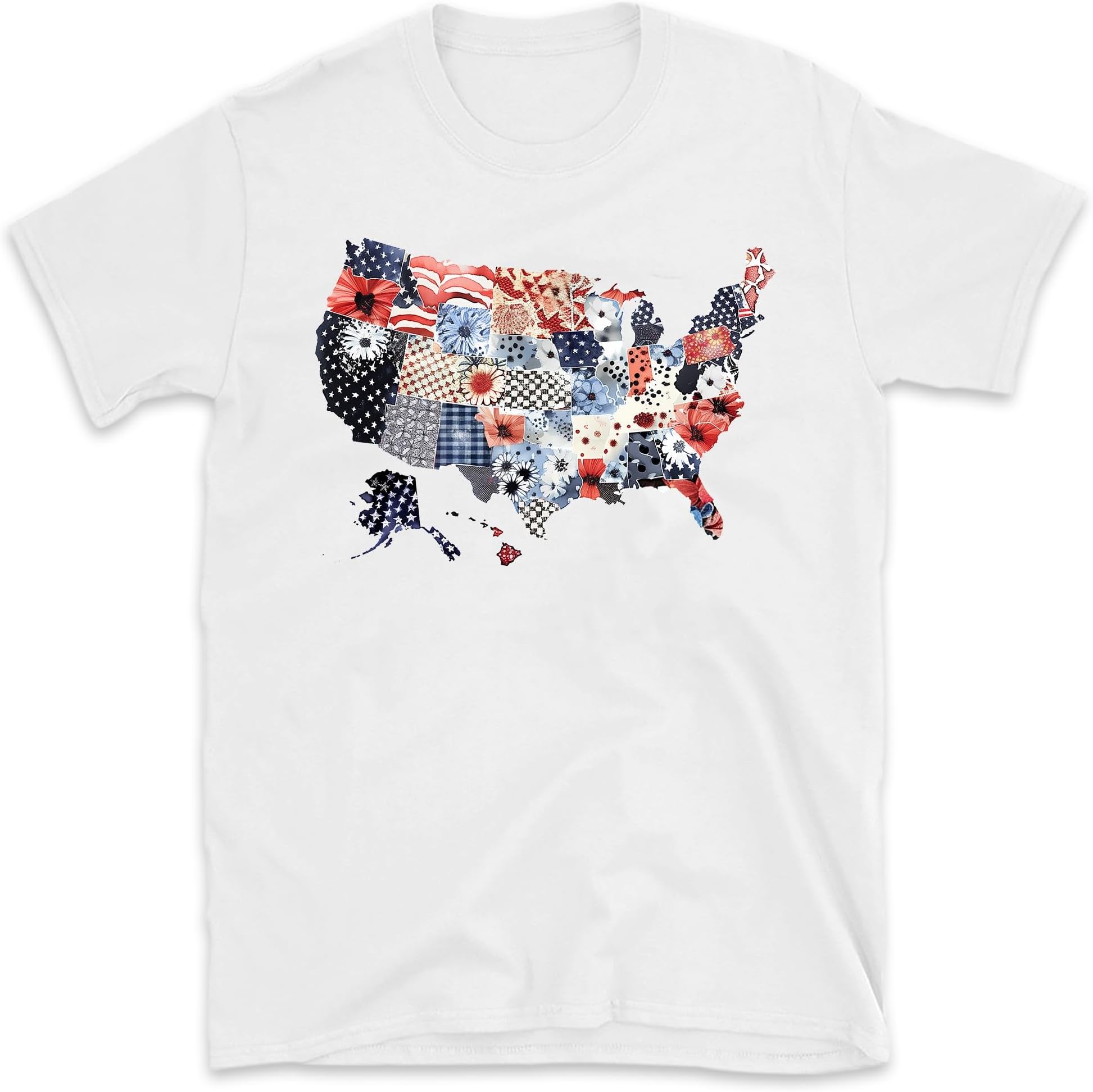 Retro America USA Map Patriotic 1776 Matching 4th of July