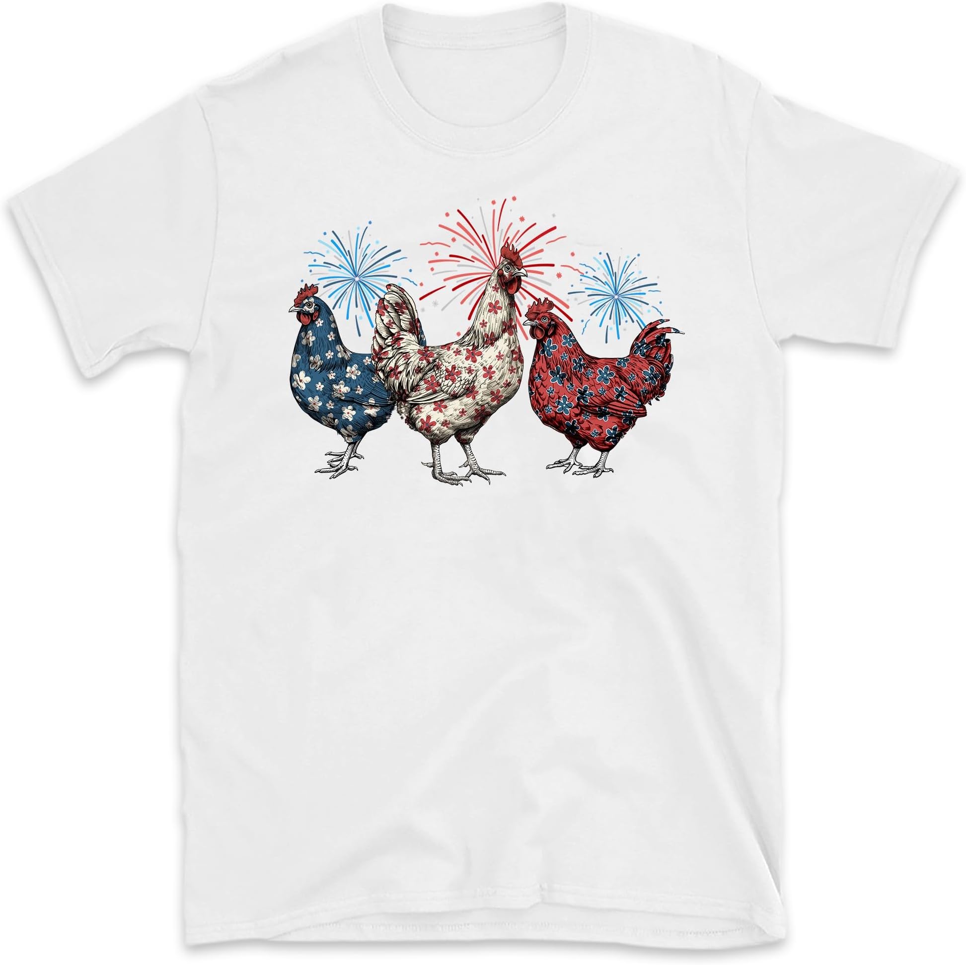 Funny 4th of July t-Shirt, Chicken t-Shirt, Independence Day Tee, USA Flag Shirt, Patriotic Shirt, Freedom Shirt, Womens Fourth of July, Small