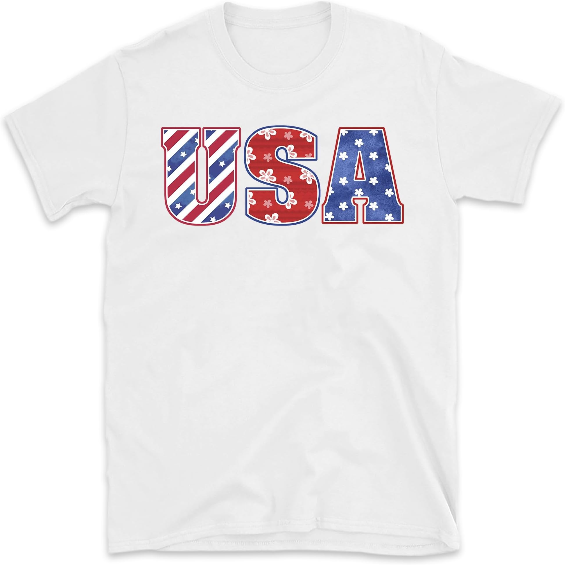 USA Flag Floral Shirt, Retro USA Shirt, 4th of July Memorial Day Kids Tshirt, Toddler Patriotic Shirt, Small