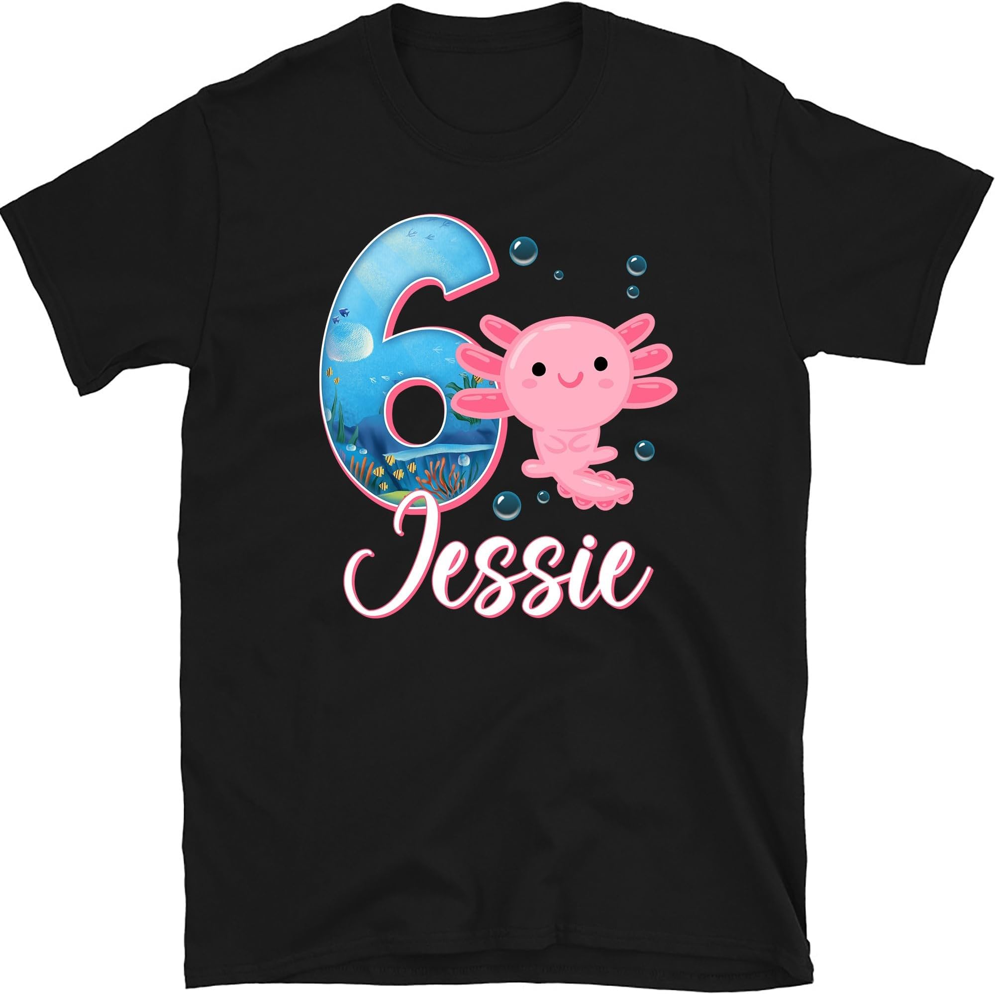 Girls Axolotl Birthday Shirt for Girl, Birthday Kid Shirt, Birthday Axolotl Tee, Personalized Birthday Girl Tee, Birthday Girl Gift, Small