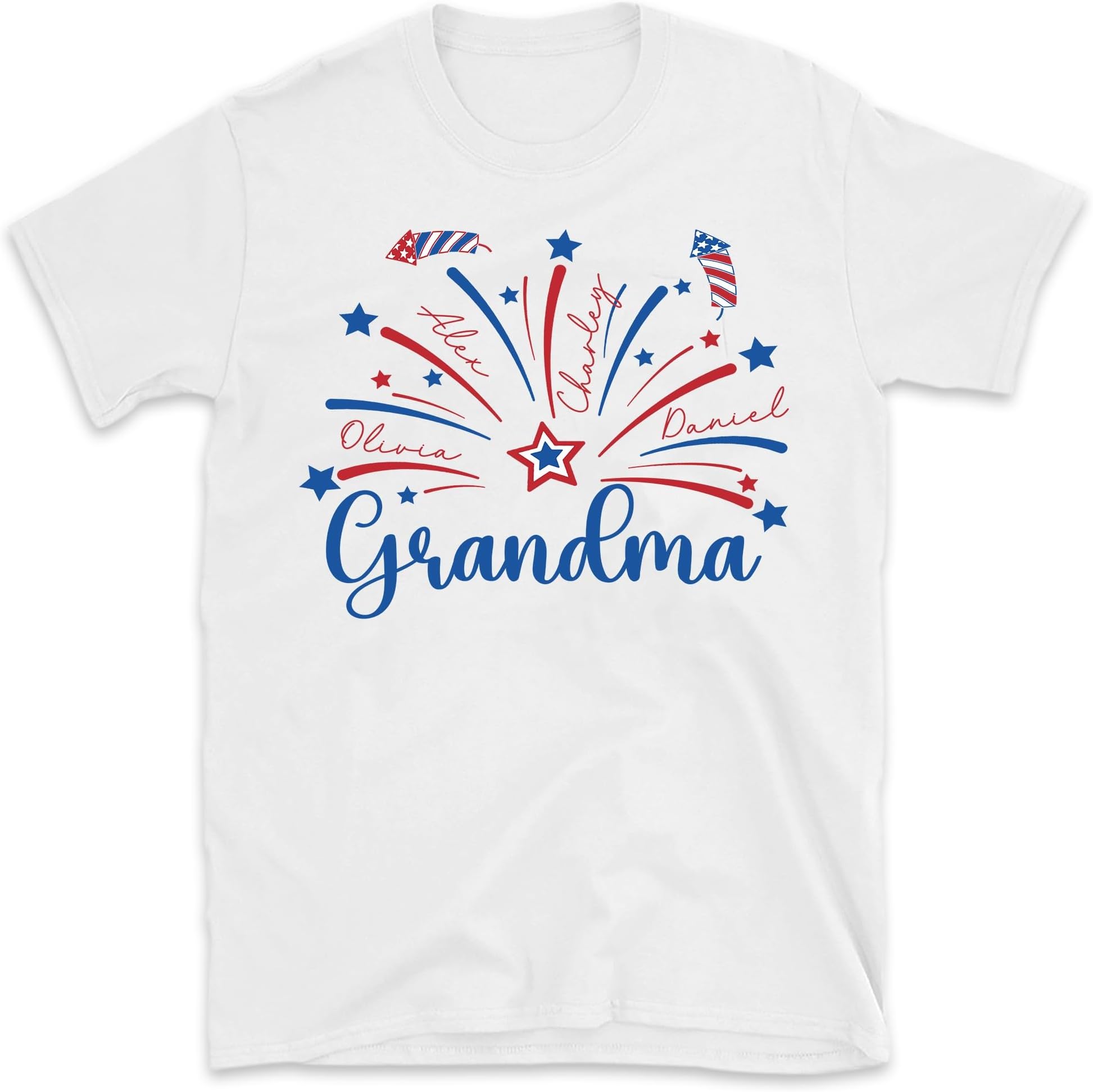 4th of July Mimi Shirt, Custom Grandma Shirt with Kids Names Shirt, Patriotic Grandma 4th of July Tee Shirt for Independence Day Mimi Shirt
