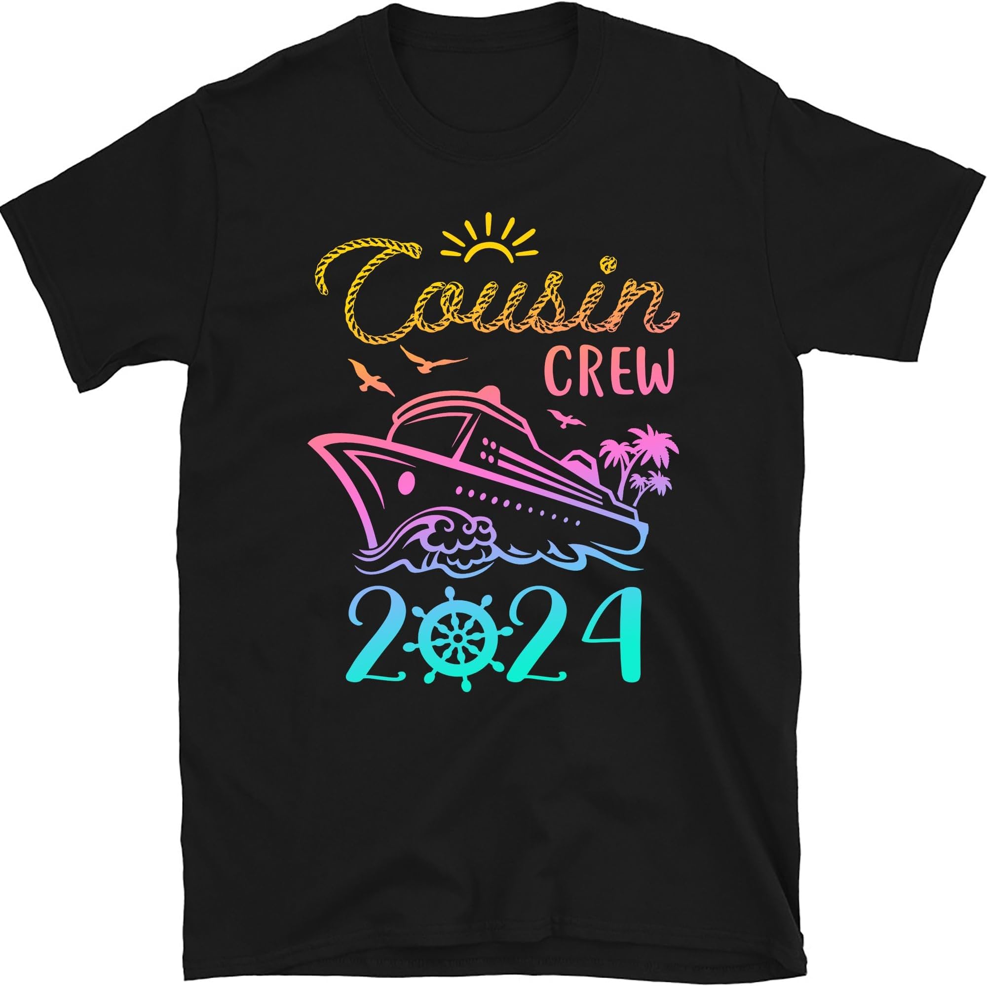 Personalized Colorful Cruise Cousin Crew 2024 Shirt, Cruise Squad Shirt, Birthday Cruise Shirt, Family Custom Cruise Shirt, Small