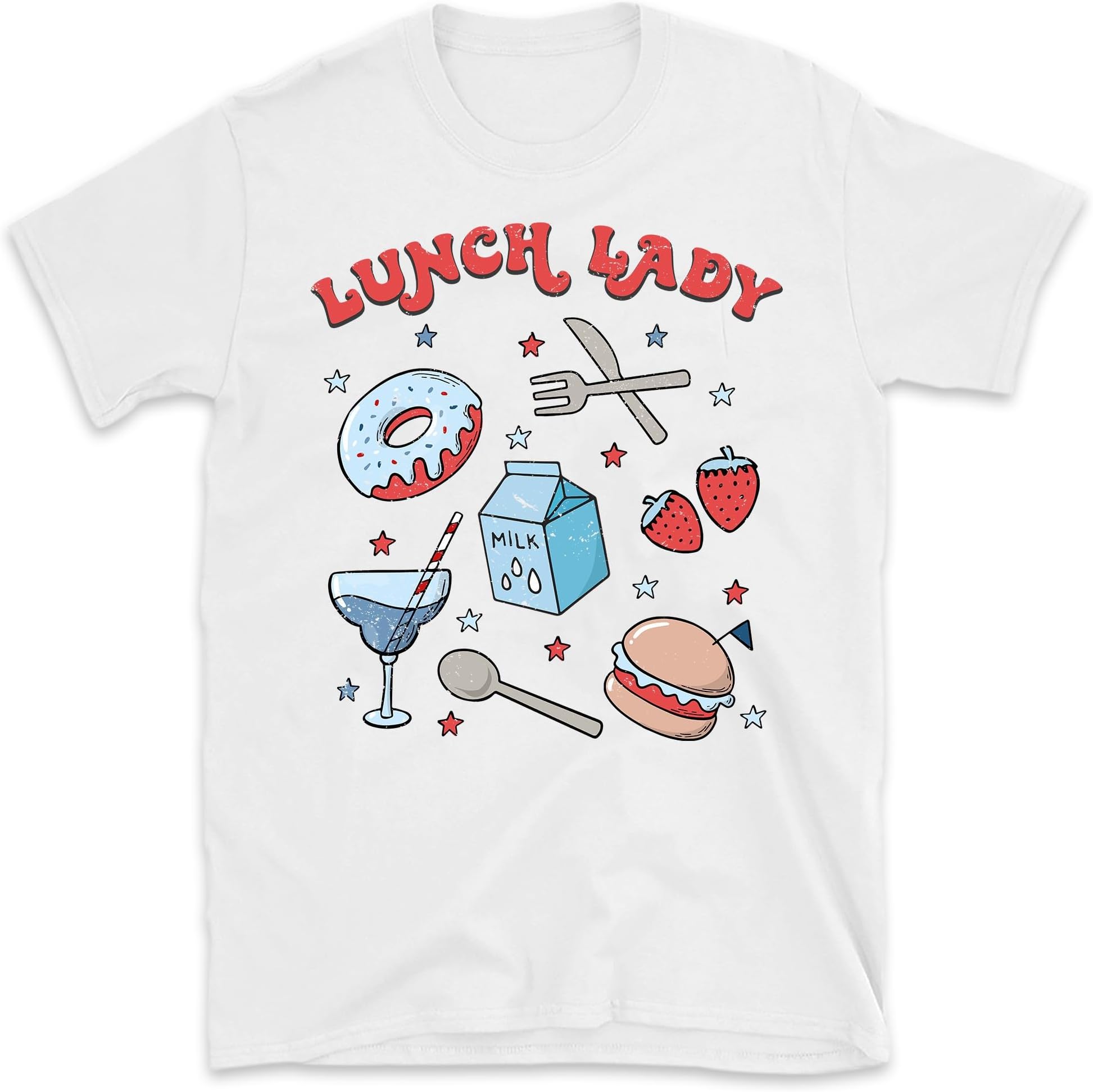 Retro Lunch Lady Squad 4th of July Shirt, American Lunch Lady Tee, Lunch Lady Gift, Lunch Squad Shirts, 4th of July Outfit