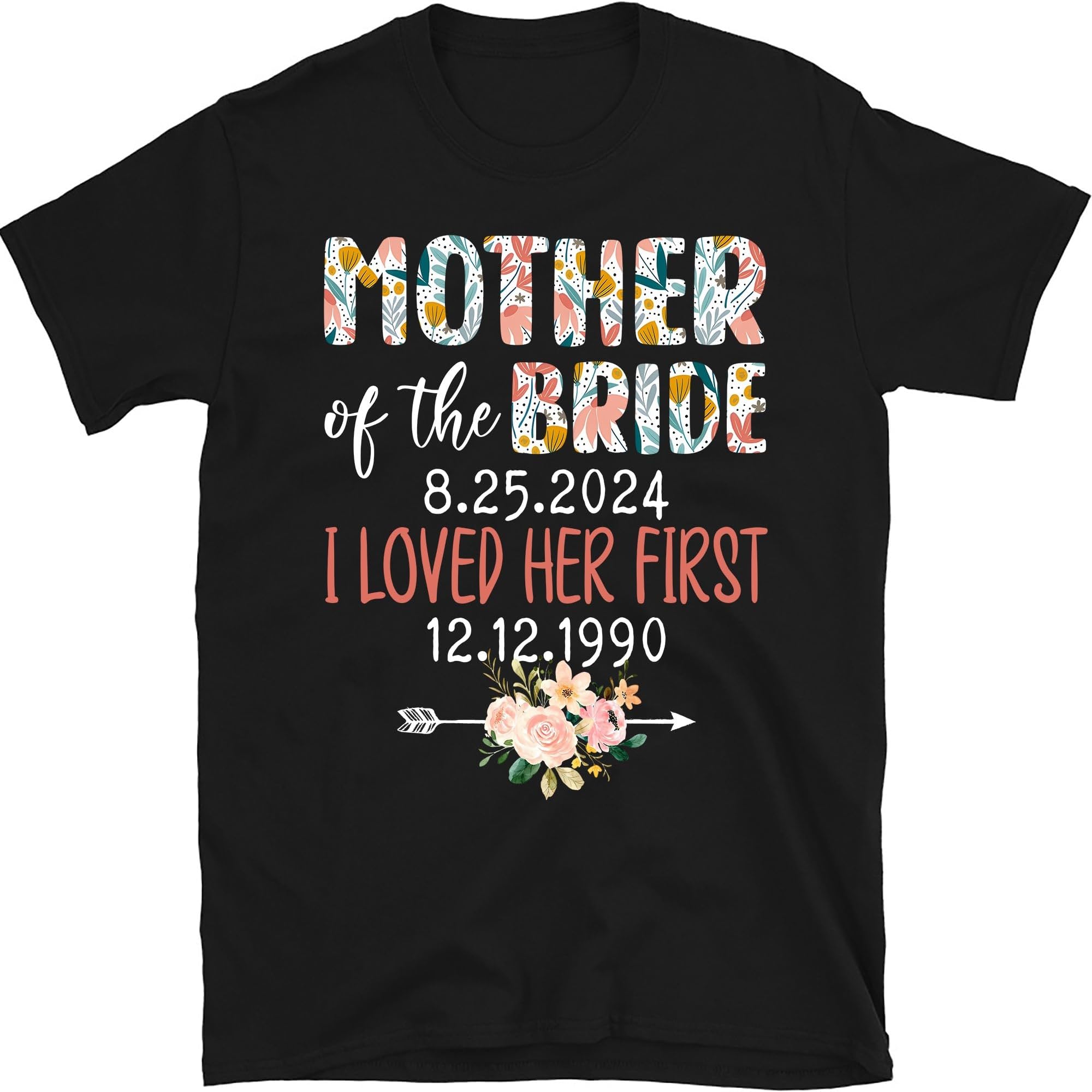 Personalized Mother of The Bride Shirt, Brides Mother Shirt, Wedding Gift for Mom, Bridal Party Tee, Wedding Party Gift, Small