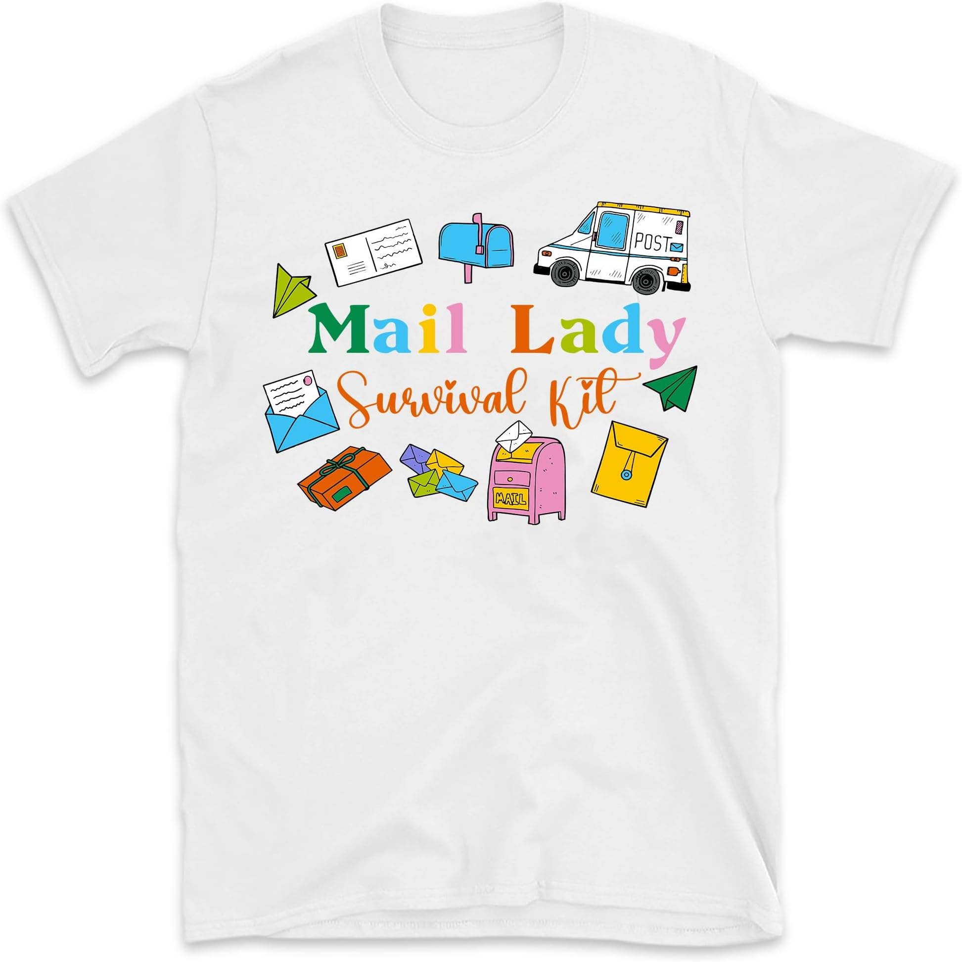 Mail Lady Survival Kit Shirt, Funny Mail Lady Shirt, Postal Worker Shirt Gift for Mail Carrier Mailman, Small