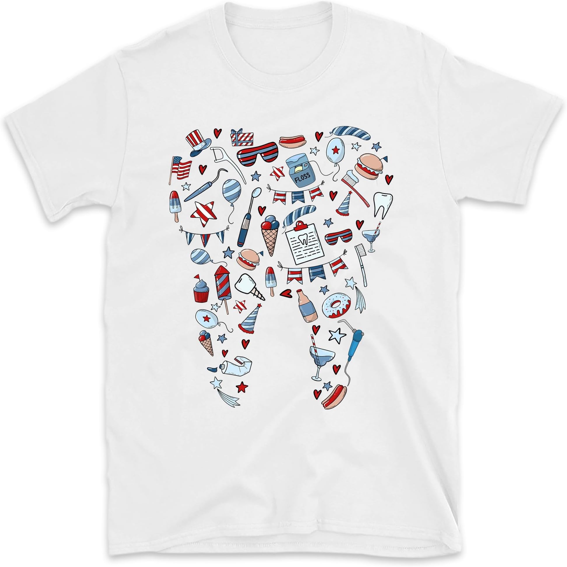 4th of July Tooth Shirt, Dental Shirt, Dentist Tee, Dental Assistant Hygienist Shirt, 4th of July Outfit, Small